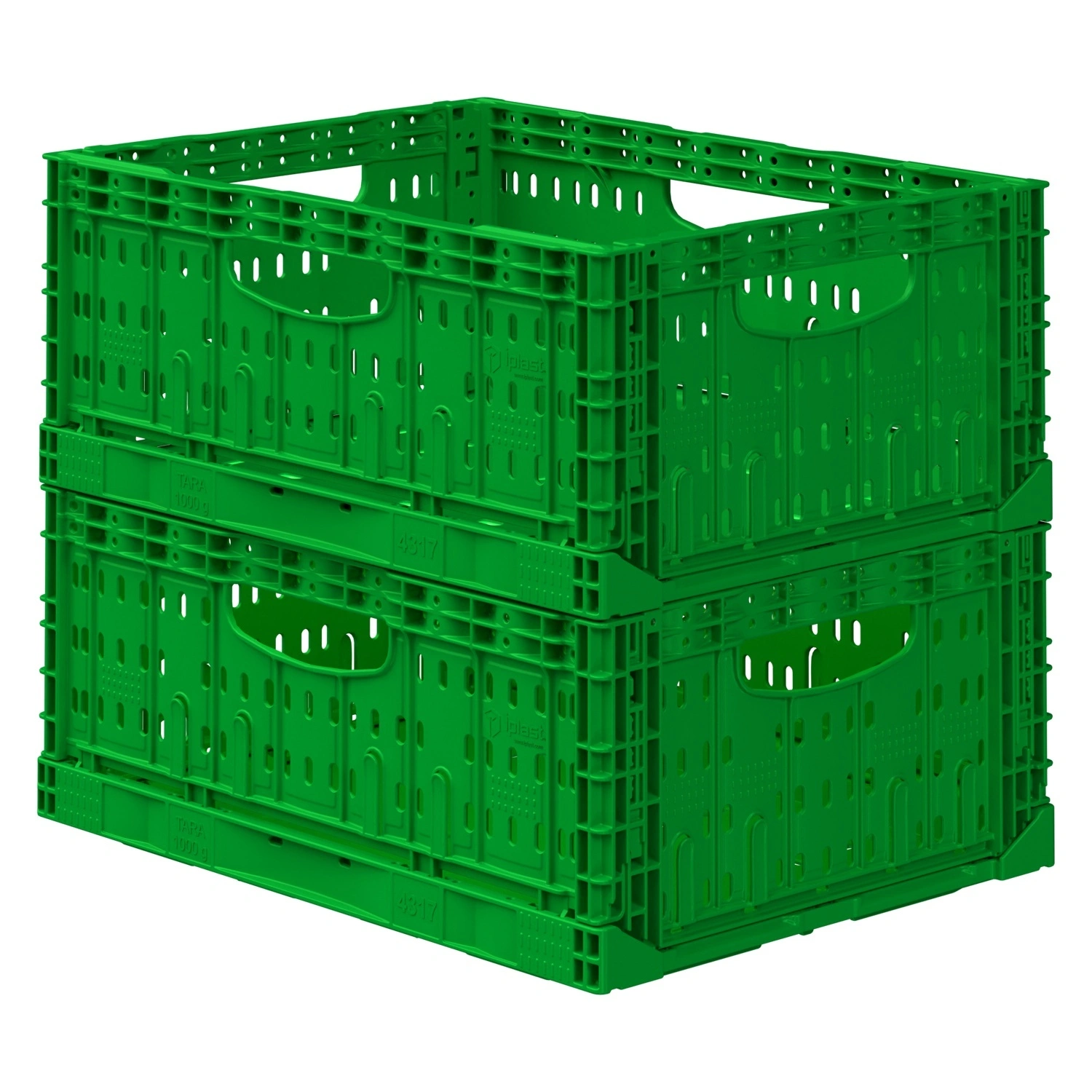 Складной ящик FC-4317 400х300х170 мм iPlast салатовый перфорированный