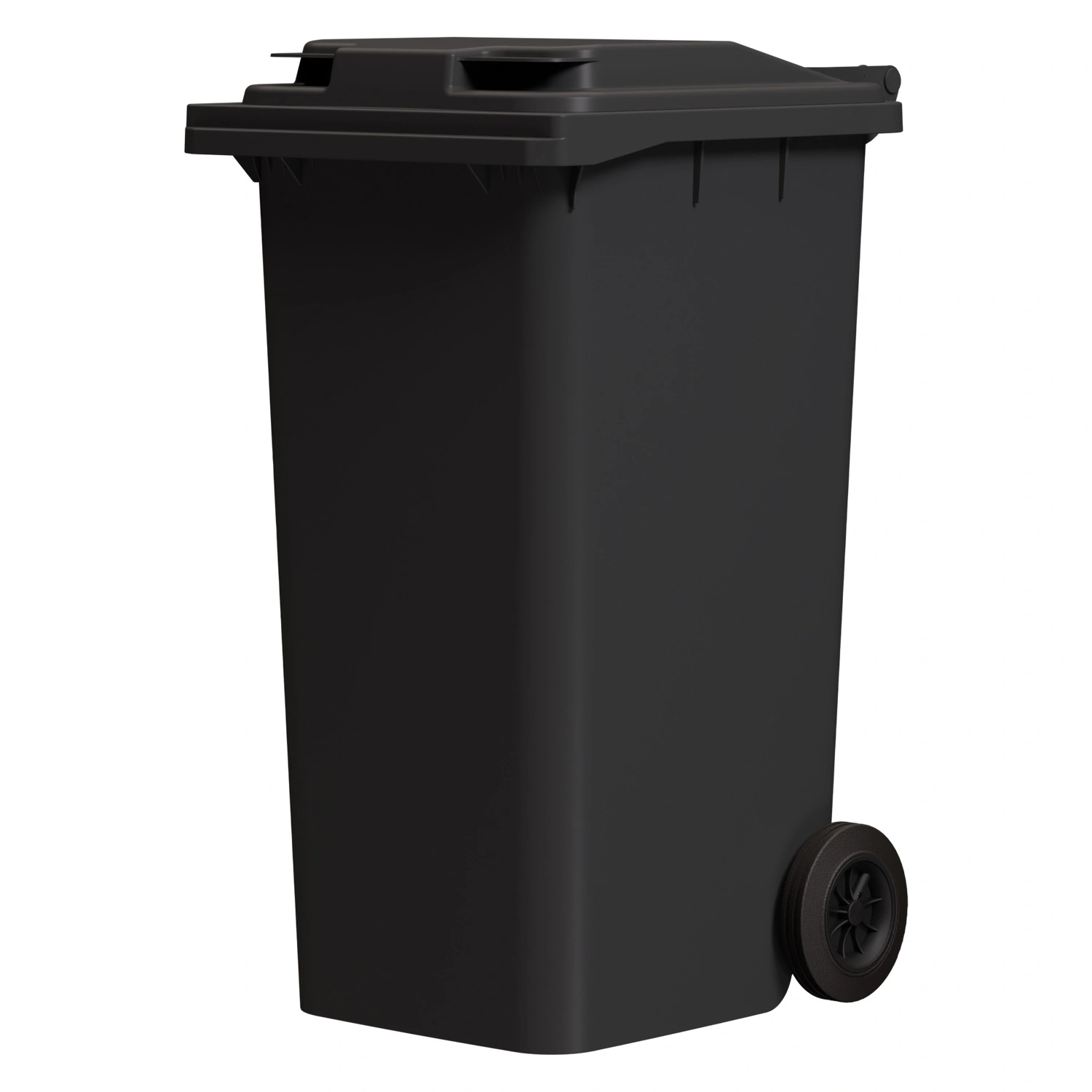 Мусорный контейнер 240 л iPlast серый 2-колёсный (д. 200 мм) с серой крышкой