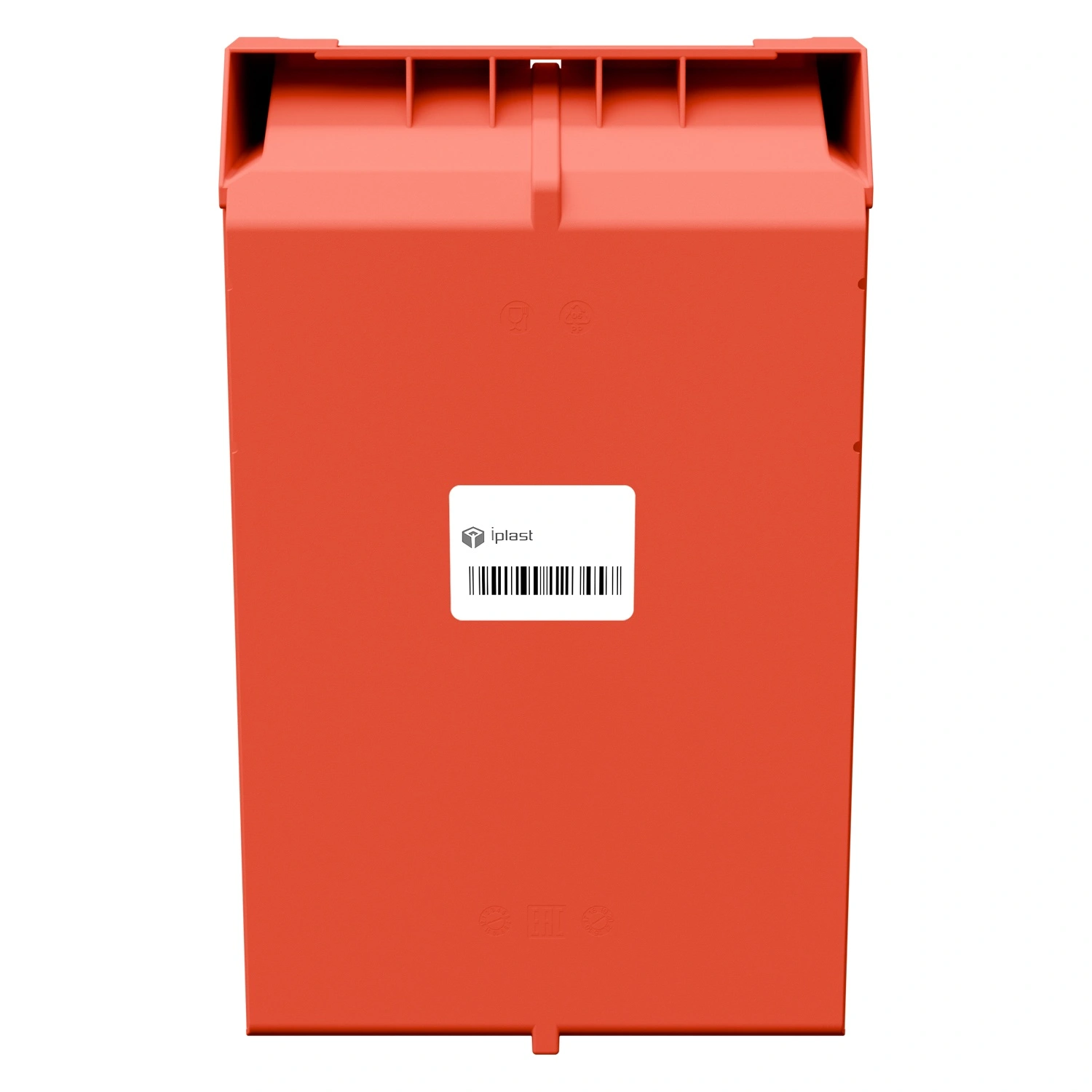 Складской лоток Logic Store 500х300х250 мм iPlast красный с отверстиями для перегородок и наклейкой сбоку