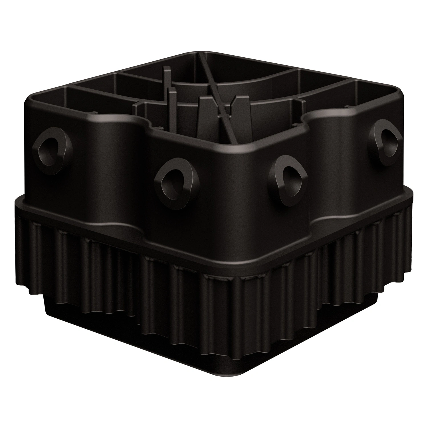 Ножка iPlast чёрная ЭКО для большого контейнера iBOX 11.603 с увеличенной высотой