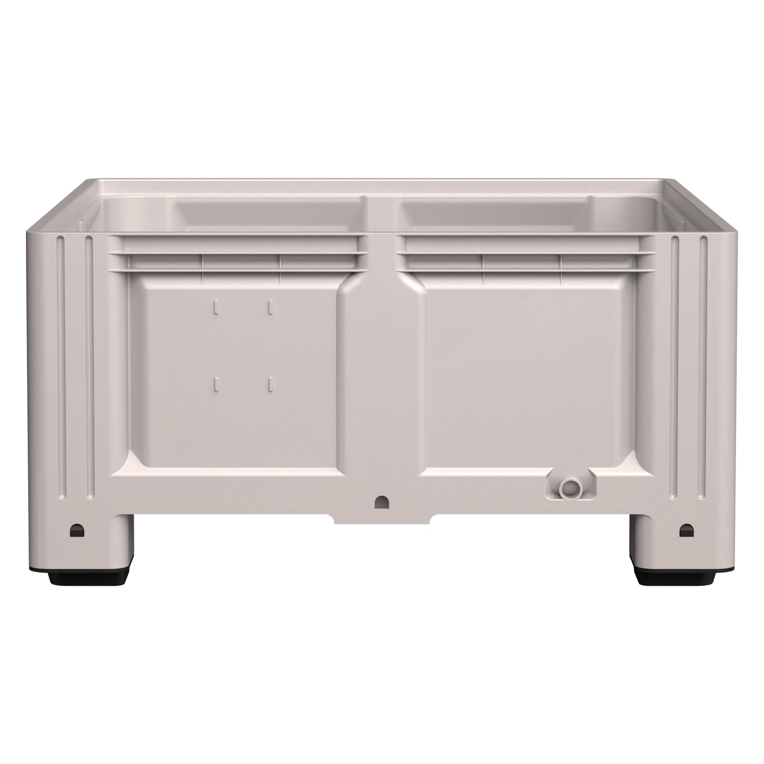 Большой контейнер 1130x1130x580 мм iPlast iBOX светло-серый со сплошными стенками и дном, на ножках