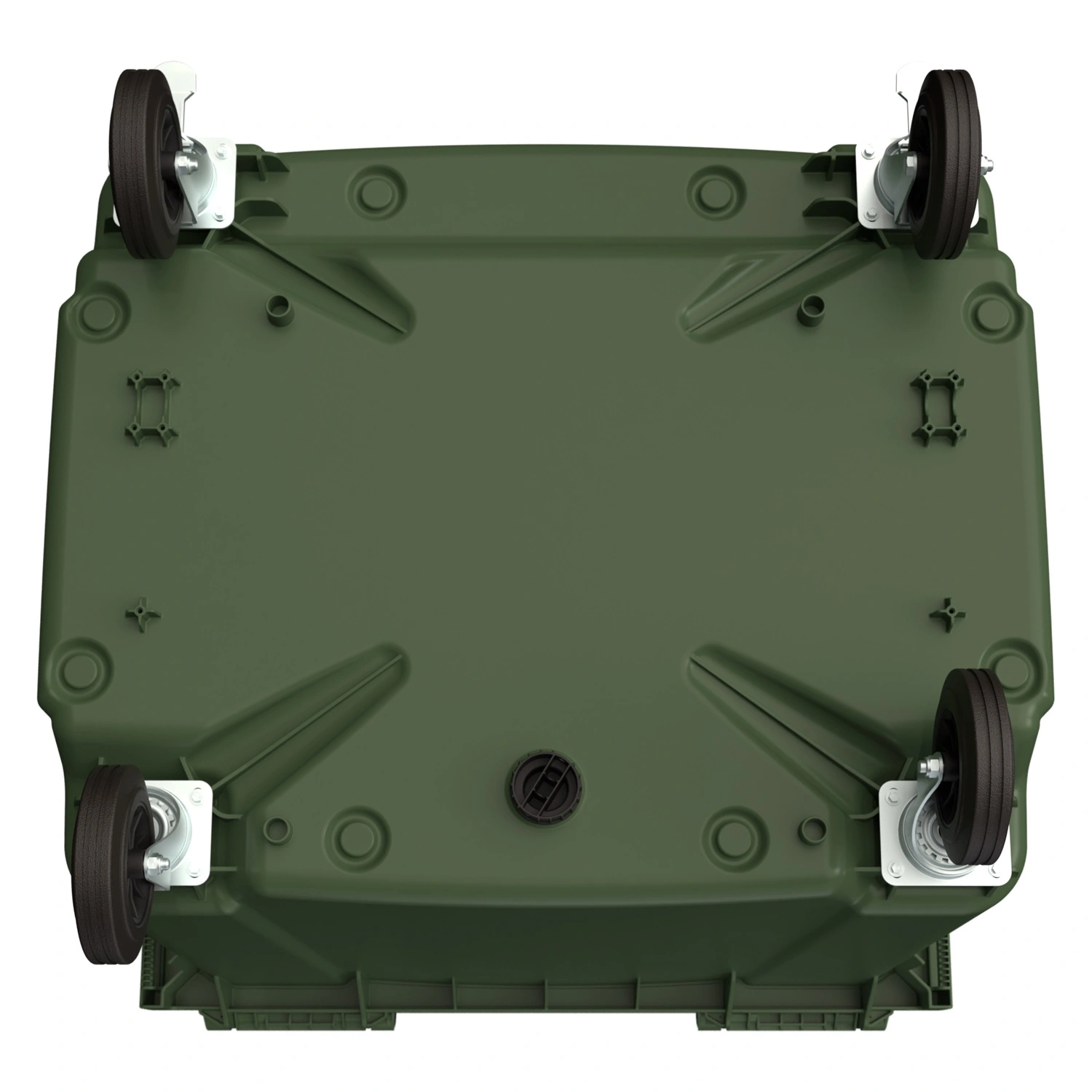 Мусорный контейнер 1100 л iPlast зелёный 4-колёсный с зелёной крышкой N1 (20.807.1)