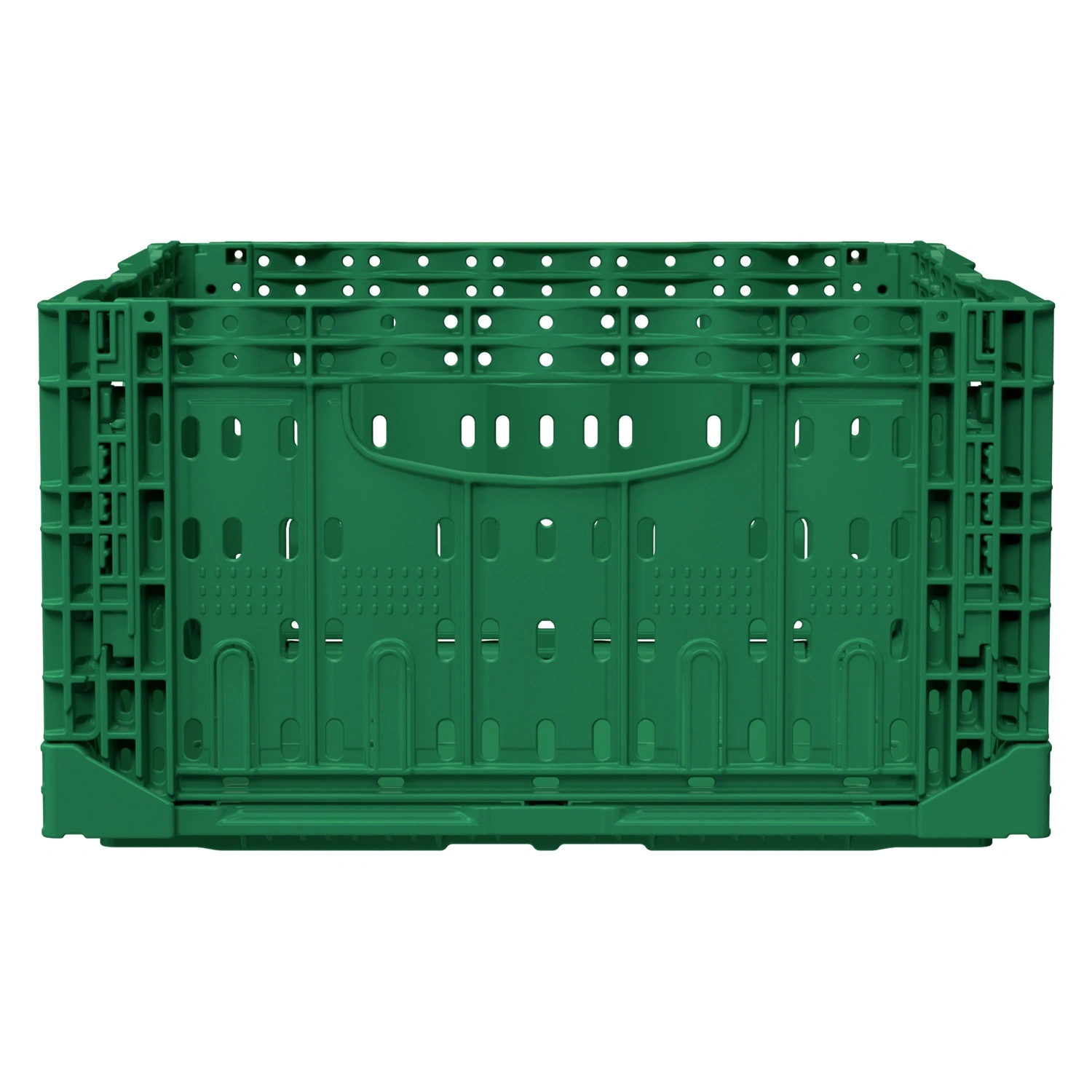 Складной ящик FC-4317 400х300х170 мм iPlast зелёный перфорированный Складной ящик FC-4317 400х300х170 мм iPlast зелёный перфорированный