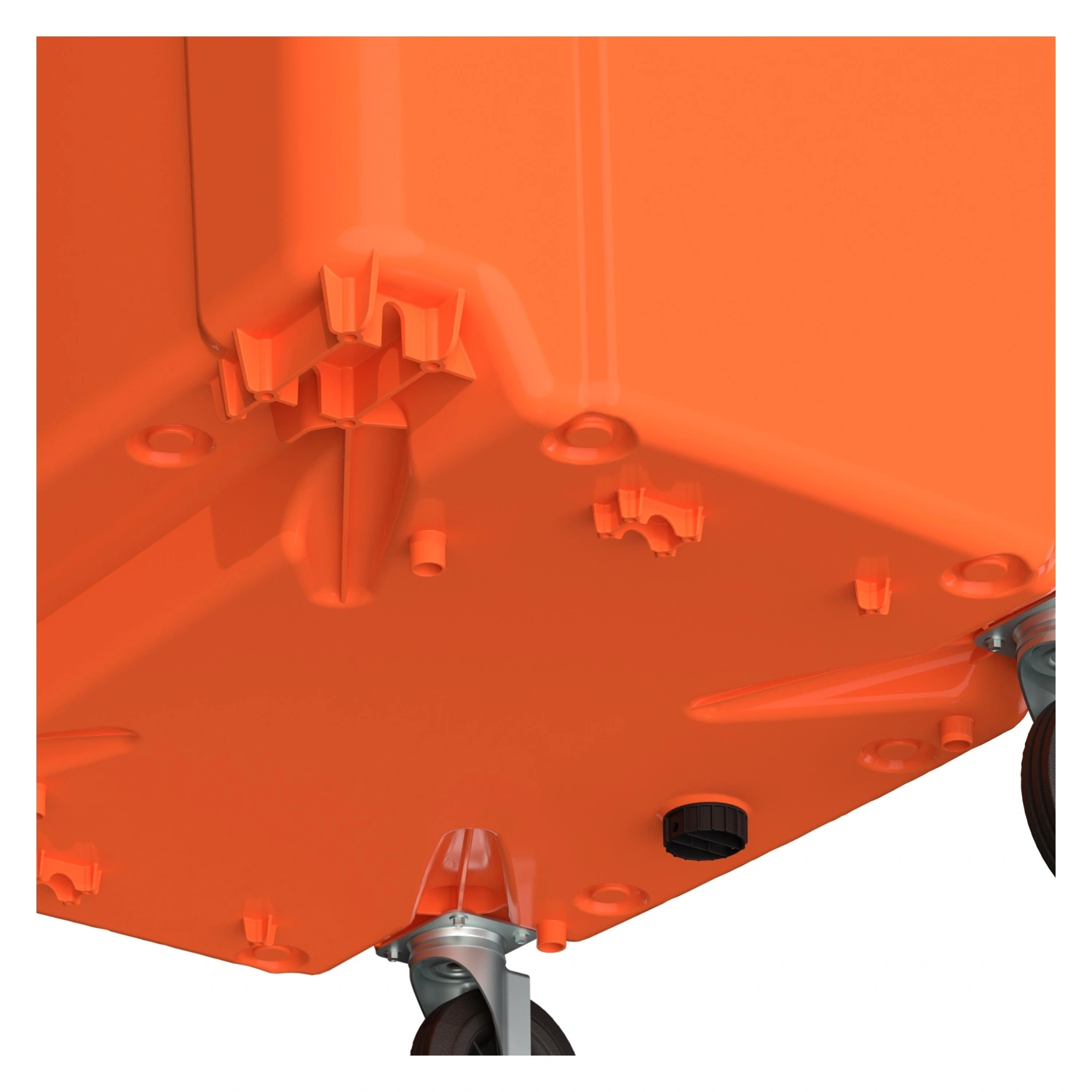 Мусорный контейнер 1100 л iPlast оранжевый 4-колёсный с оранжевой крышкой N2 (20.807.2)