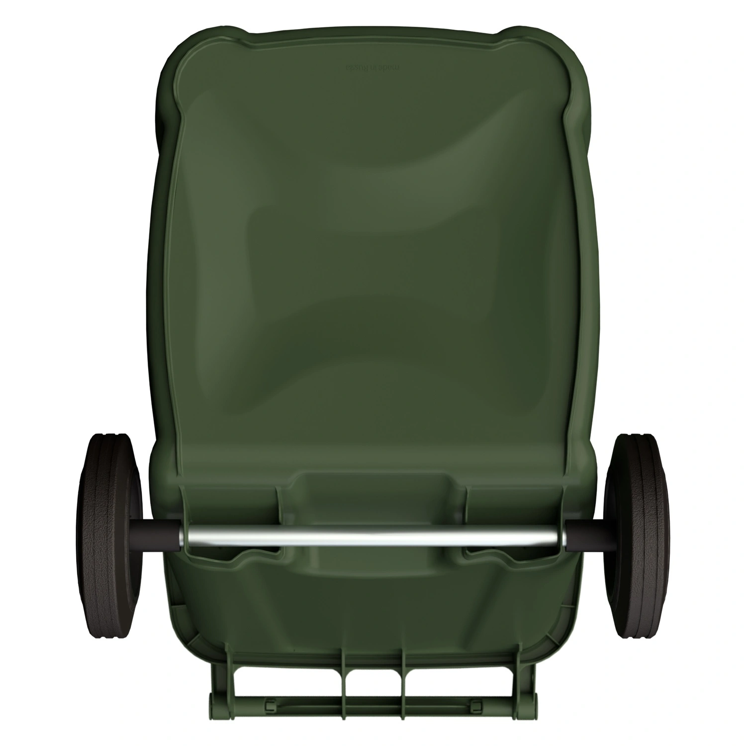 Мусорный контейнер 240 л iPlast зелёный 2-колёсный (д. 200 мм) с зелёной крышкой NEW (20.808)