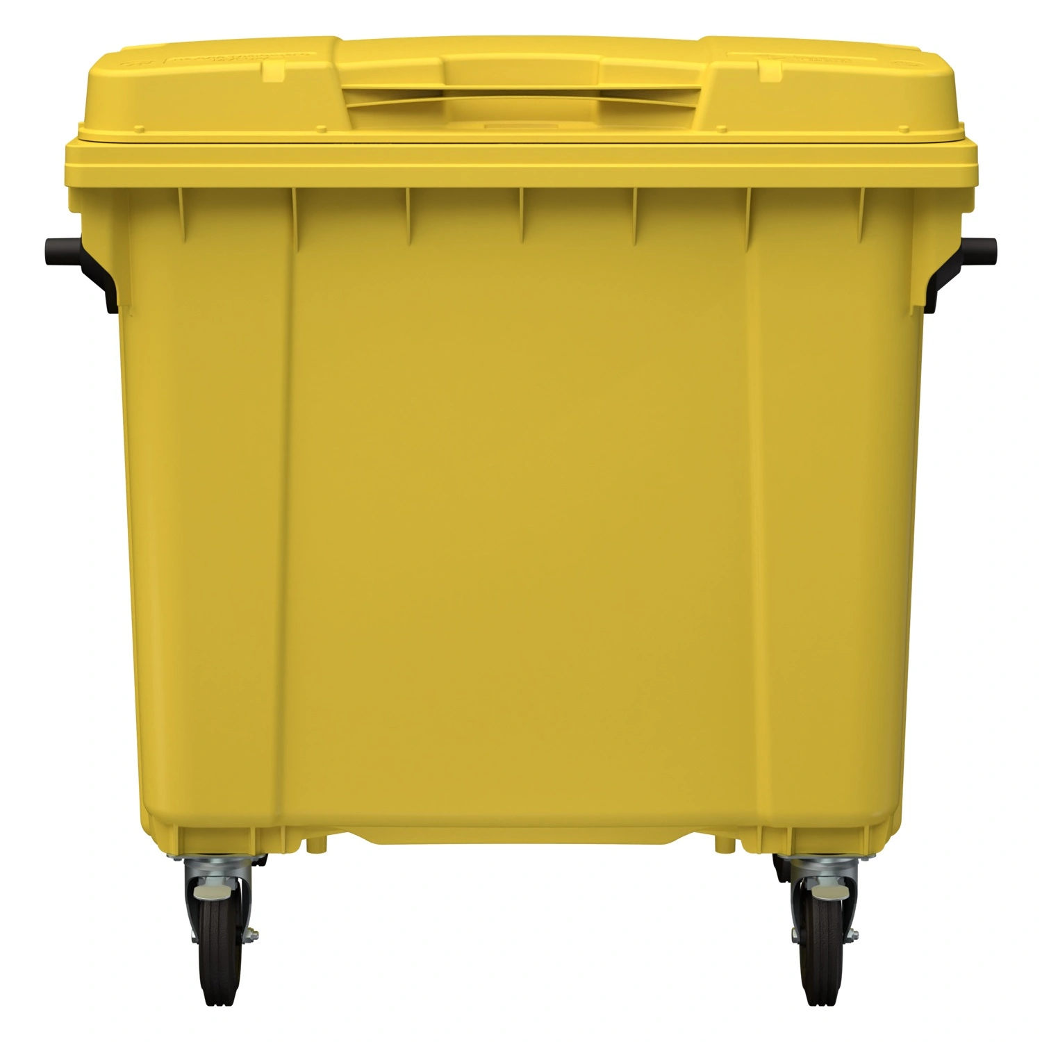 Мусорный контейнер 1100 л iPlast жёлтый 4-колёсный с жёлтой крышкой N1 (20.807.1)