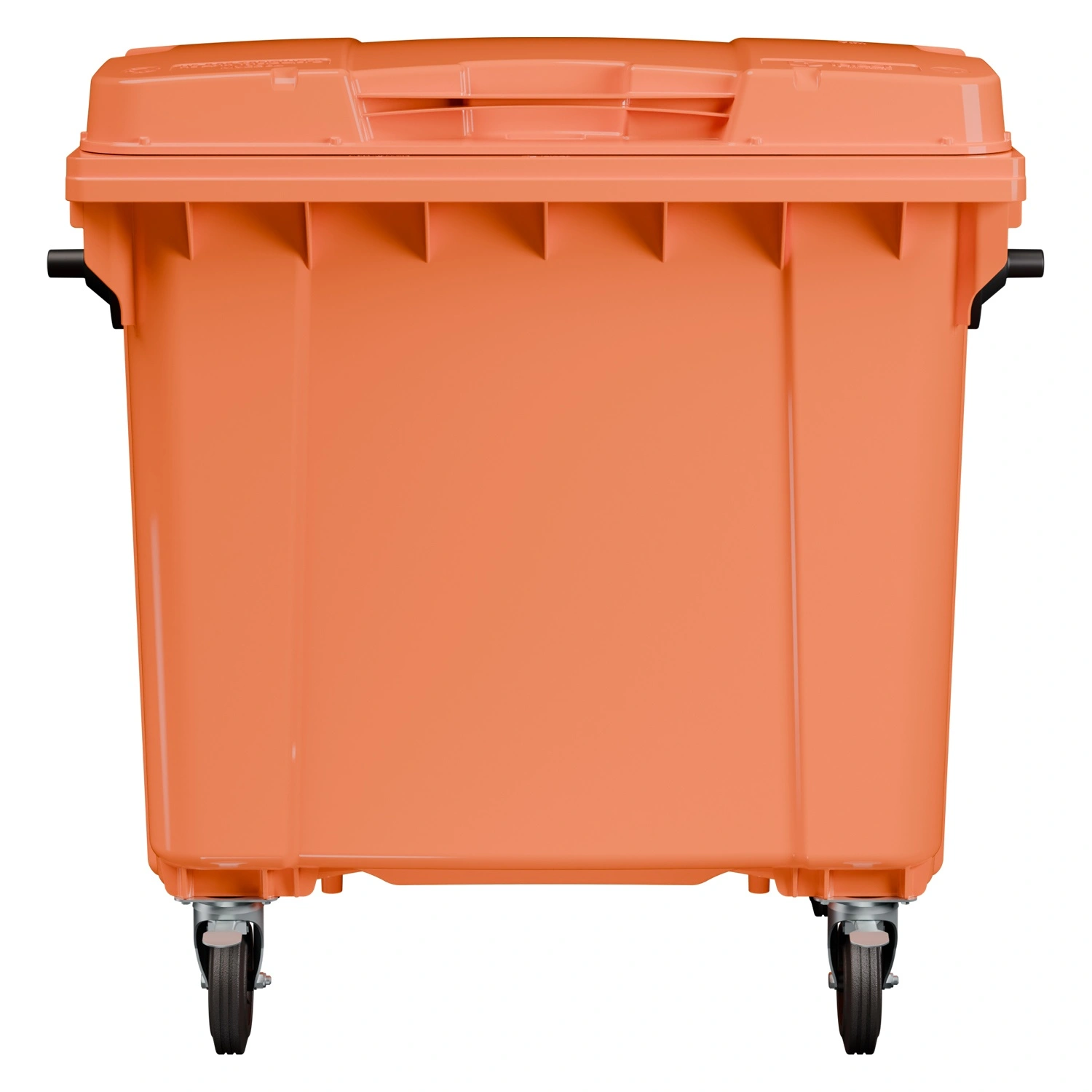 Мусорный контейнер 1100 л iPlast оранжевый 4-колёсный с оранжевой крышкой N1 (20.807.1)