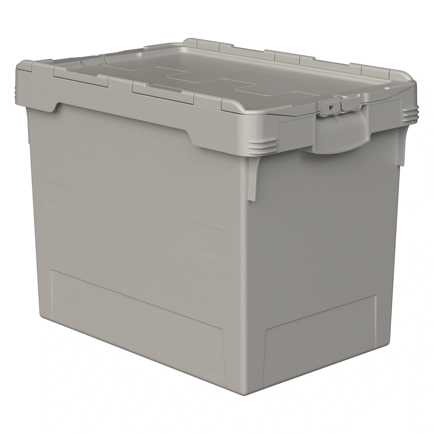 Вкладываемый контейнер INSTORE KV-6442.1 600х398х420 мм iPlast серый со сплошным дном и распашной крышкой