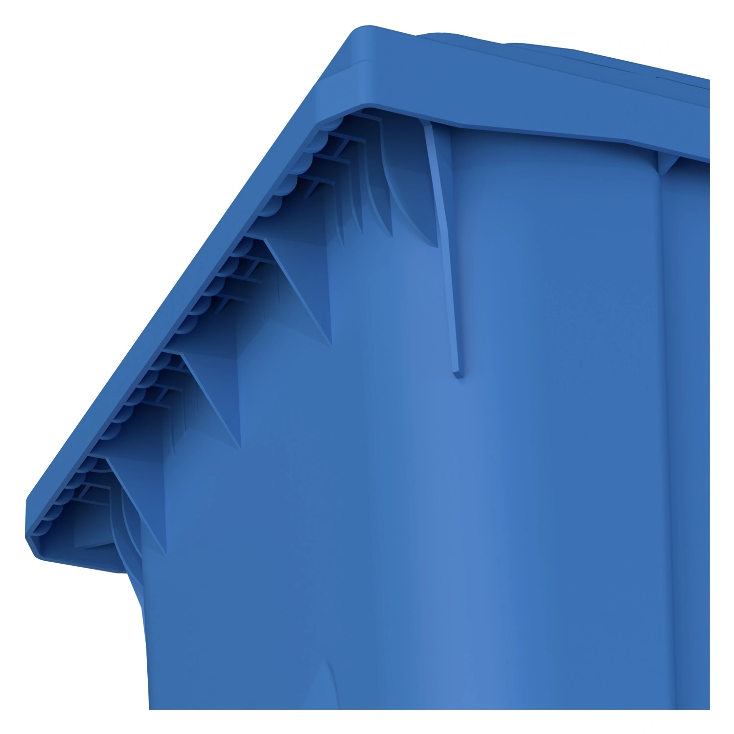 Мусорный контейнер 360 л iPlast тёмно-голубой 2-колёсный (д. 300 мм) с тёмно-голубой крышкой