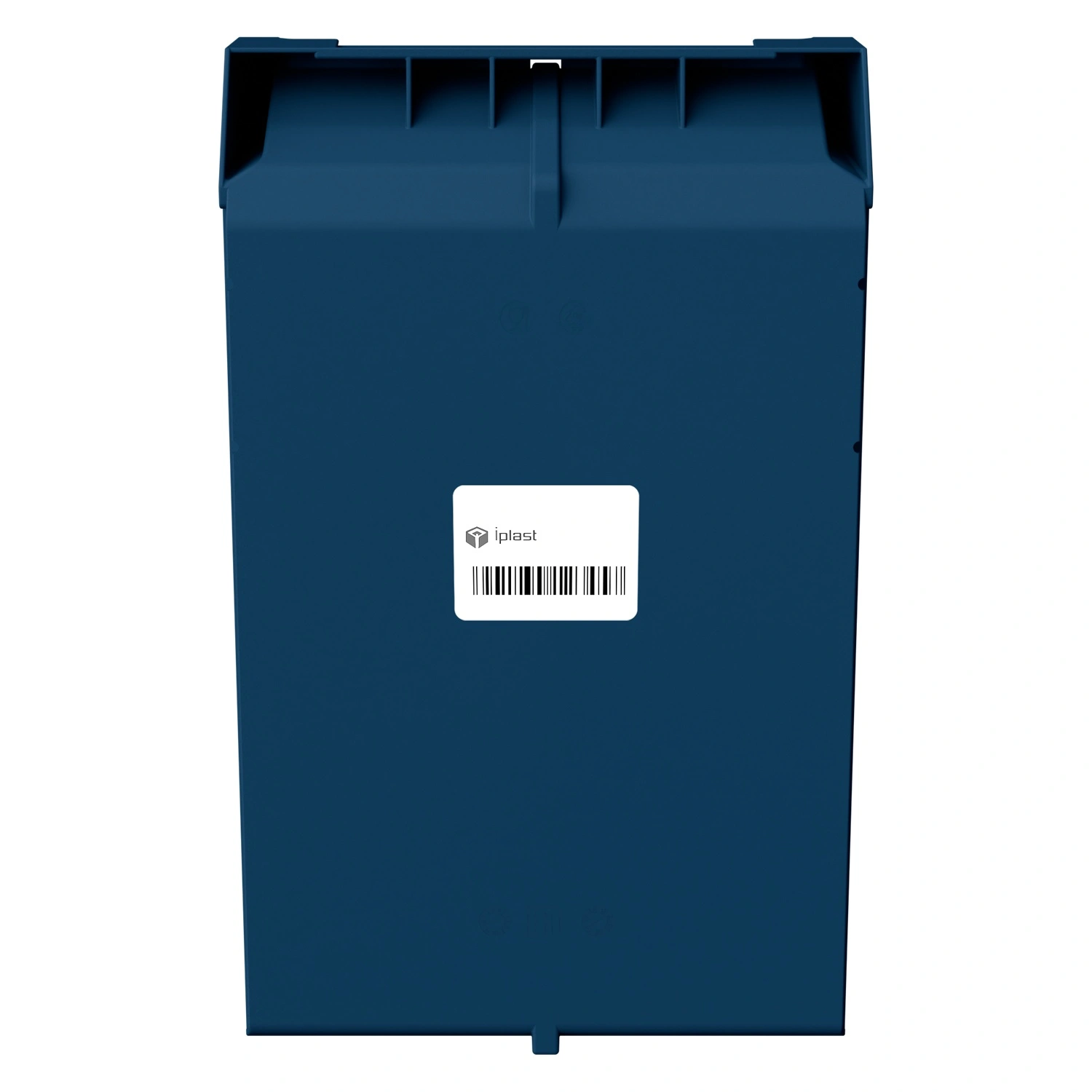 Складской лоток Logic Store 500х300х250 мм iPlast синий индиго с отверстиями для перегородок и наклейкой сбоку