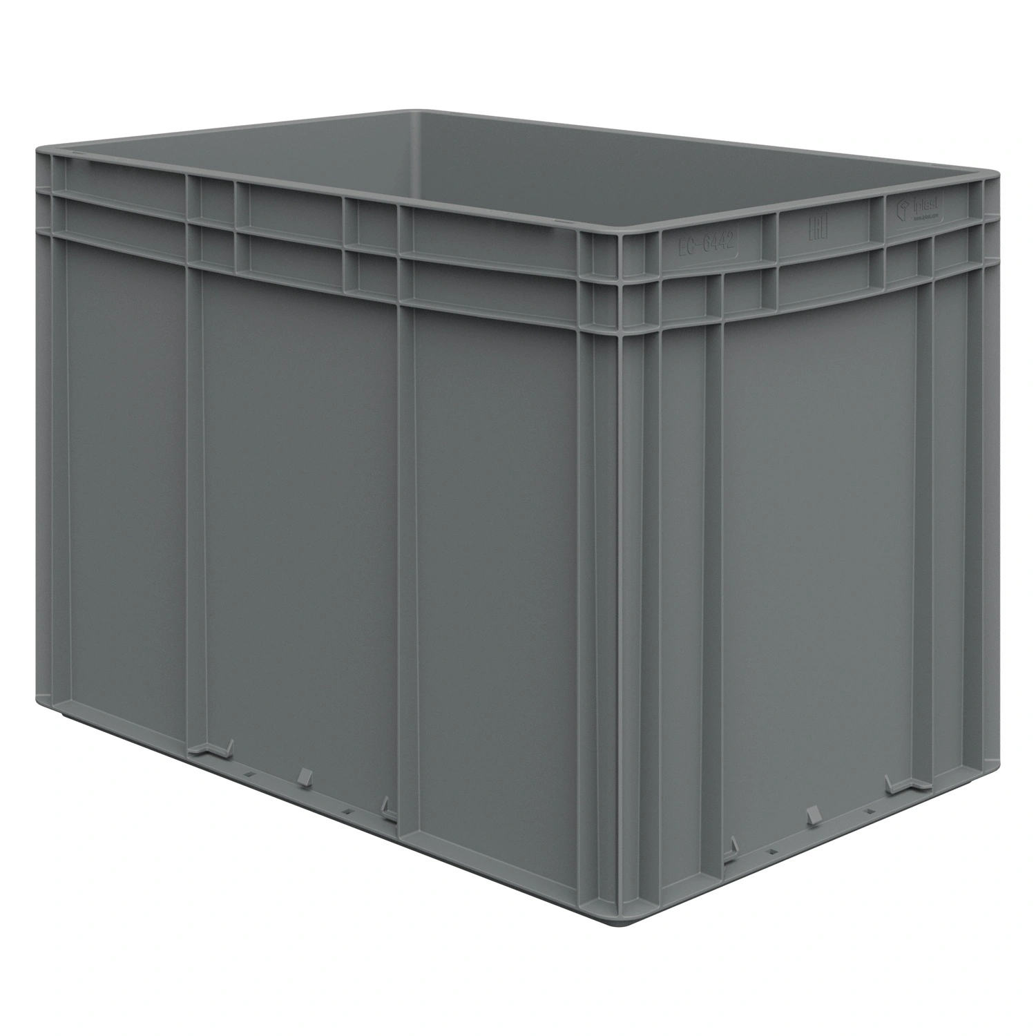 Евроконтейнер ЕС-6442.2 600х400х420 мм iPlast серый со сплошным дном и закрытыми ручками