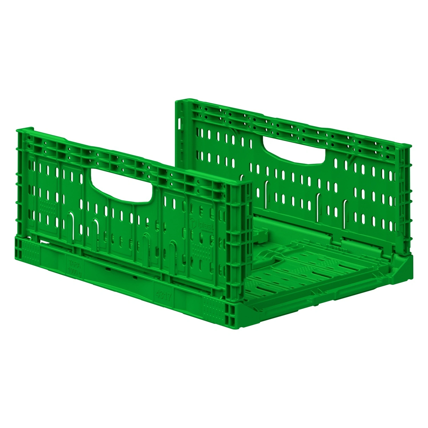 Складной ящик FC-4317 400х300х170 мм iPlast салатовый перфорированный
