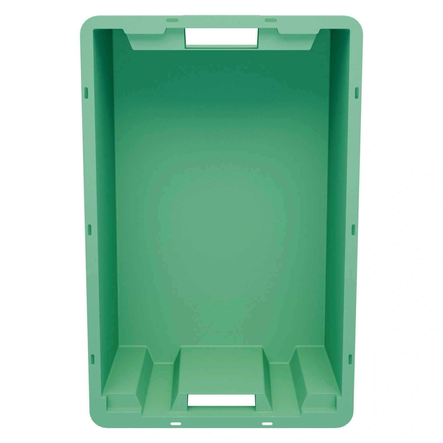 Пищевой ящик универсальный 600х400х200 мм iPlast зелёный ЭКО со сплошными стенками и дном