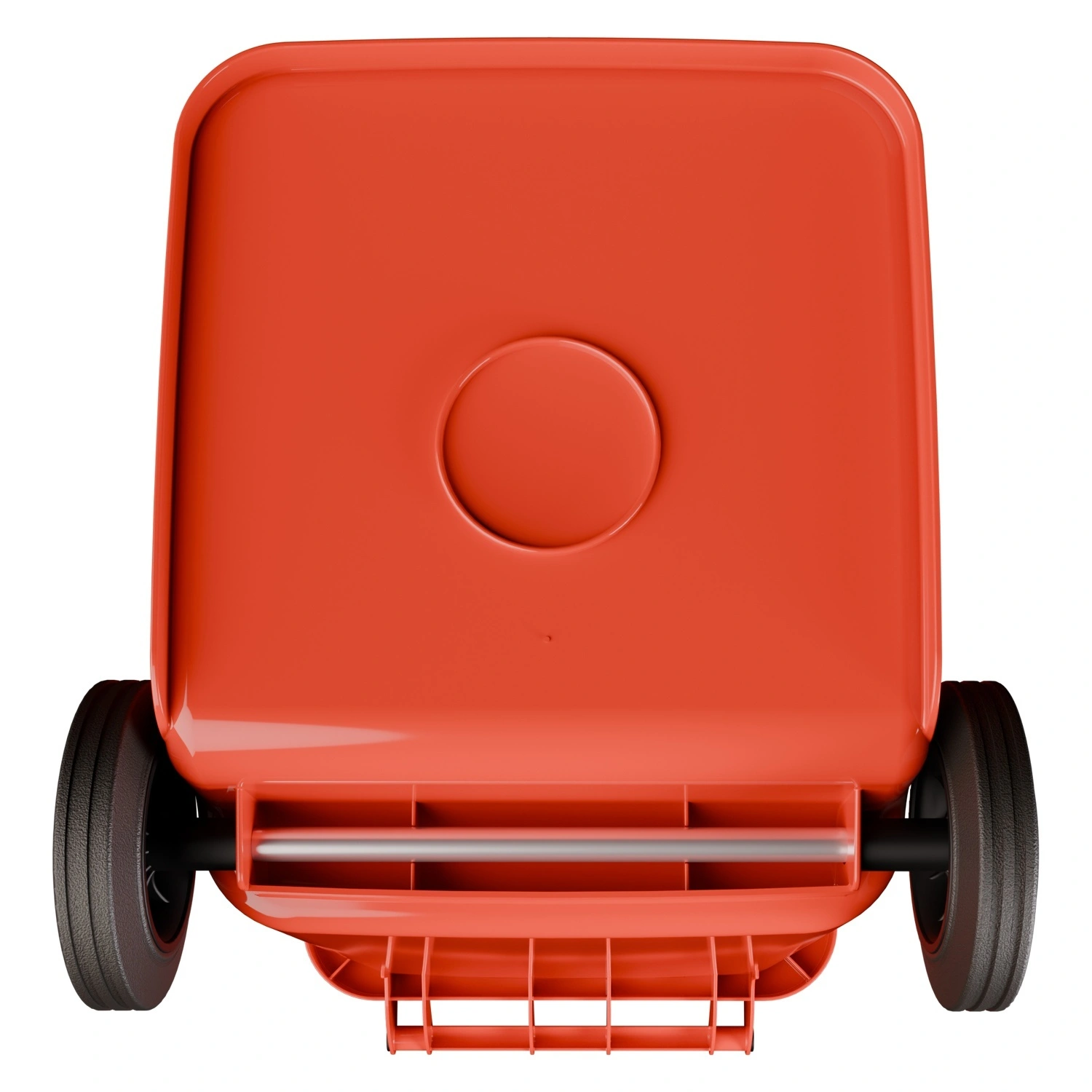 Мусорный контейнер 240 л iPlast красный 2-х колёсный (д. 200 мм) с красной полипропиленовой крышкой