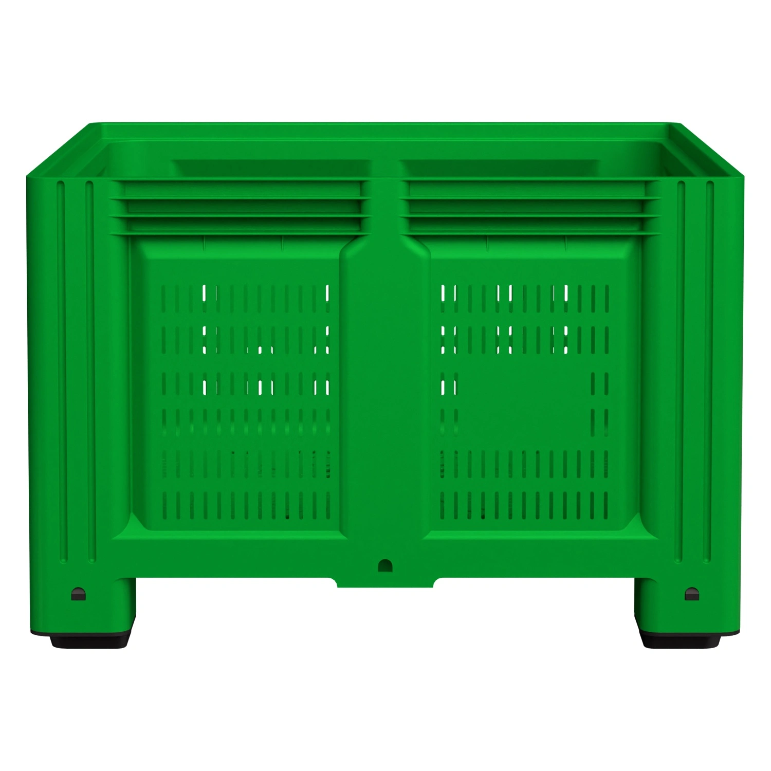 Большой контейнер 1130x1130x760 мм iPlast iBOX салатовый c перфорированными стенками и дном, на ножках