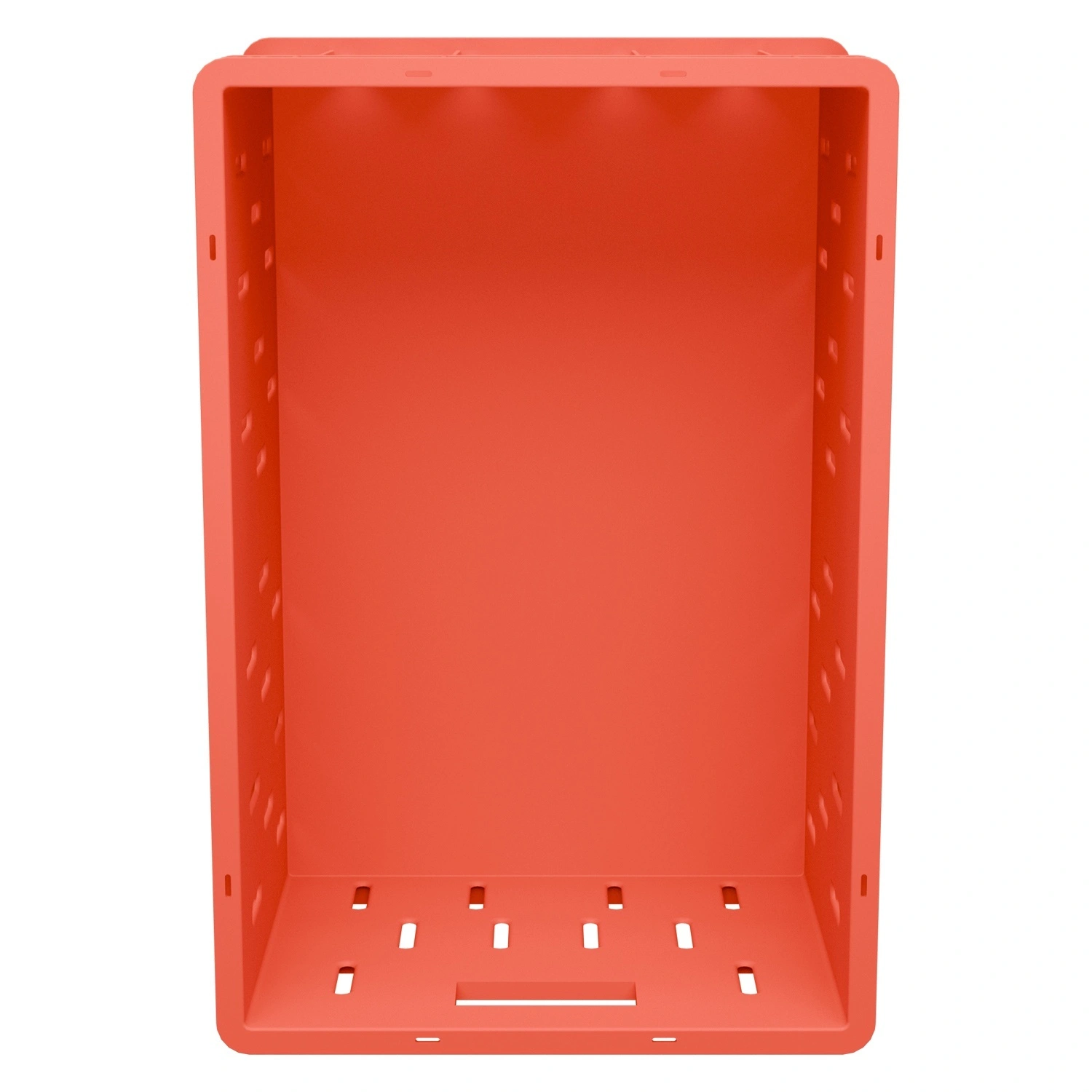 Пищевой ящик универсальный 600х400х259 мм iPlast красный ЭКО с перфорированными стенками и сплошным дном