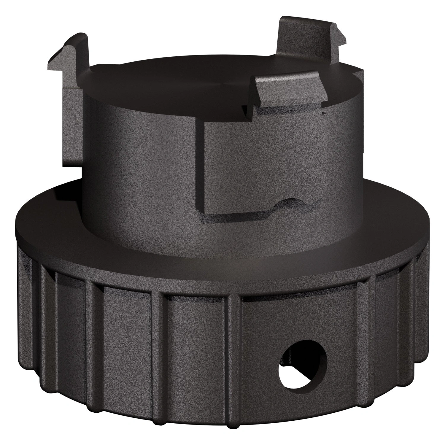 Заглушка iPlast чёрная ЭКО для сливного отверстия мусорного контейнера 1100 л с уплотнительным кольцом