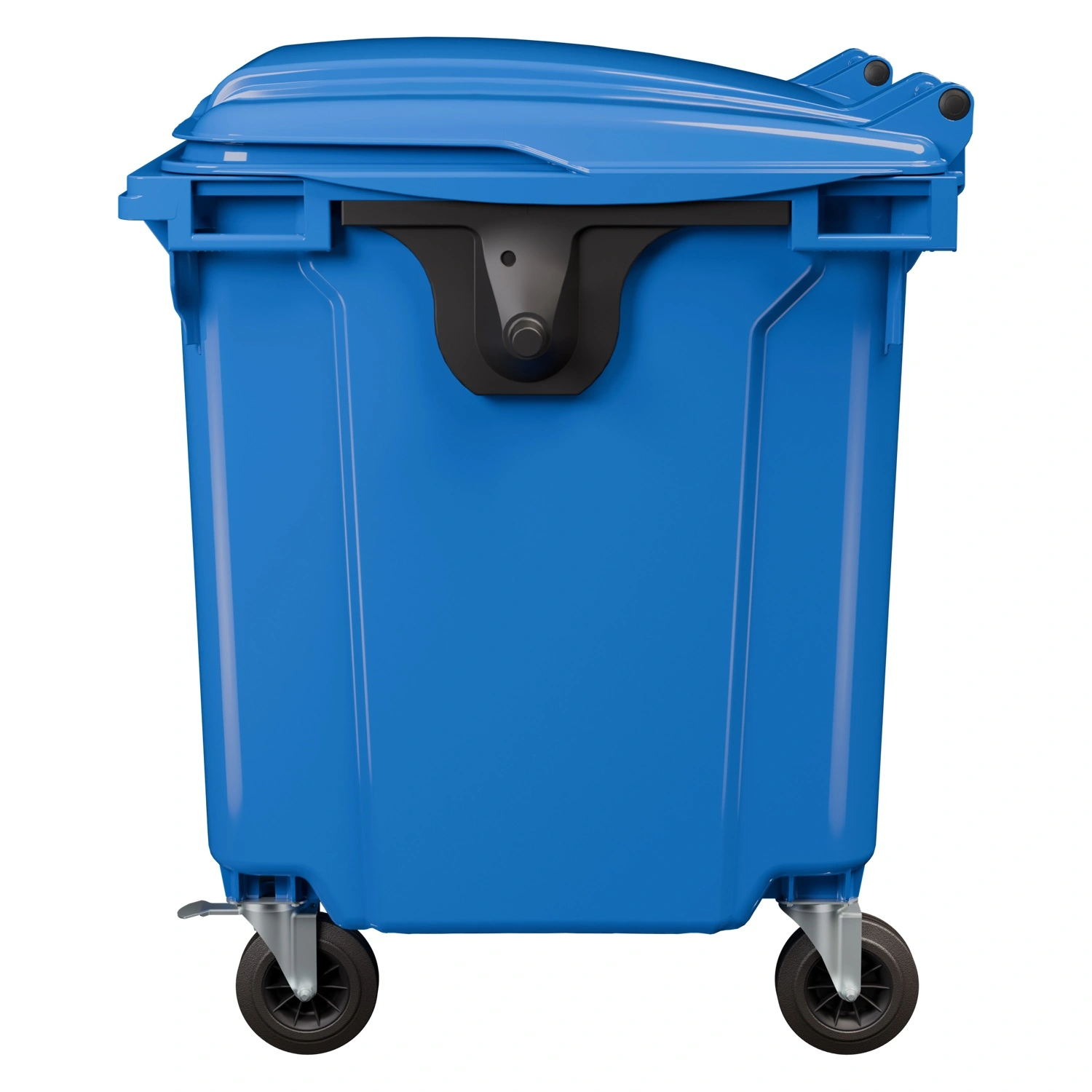 Мусорный контейнер 1100 л iPlast синий 4-колёсный с синей крышкой N2 (20.807.2)