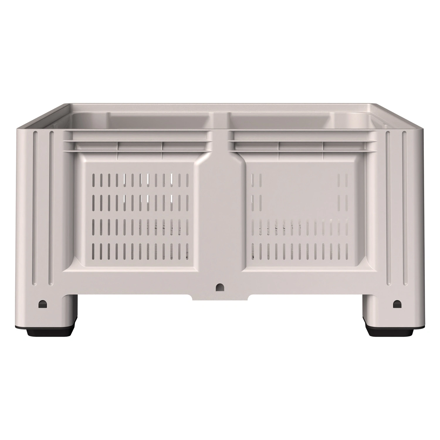 Большой контейнер 1130x1130x580 мм iPlast iBOX светло-серый c перфорированными стенками и дном, на ножках Большой контейнер 1130x1130x580 мм iPlast iBOX светло-серый c перфорированными стенками и дном, на ножках