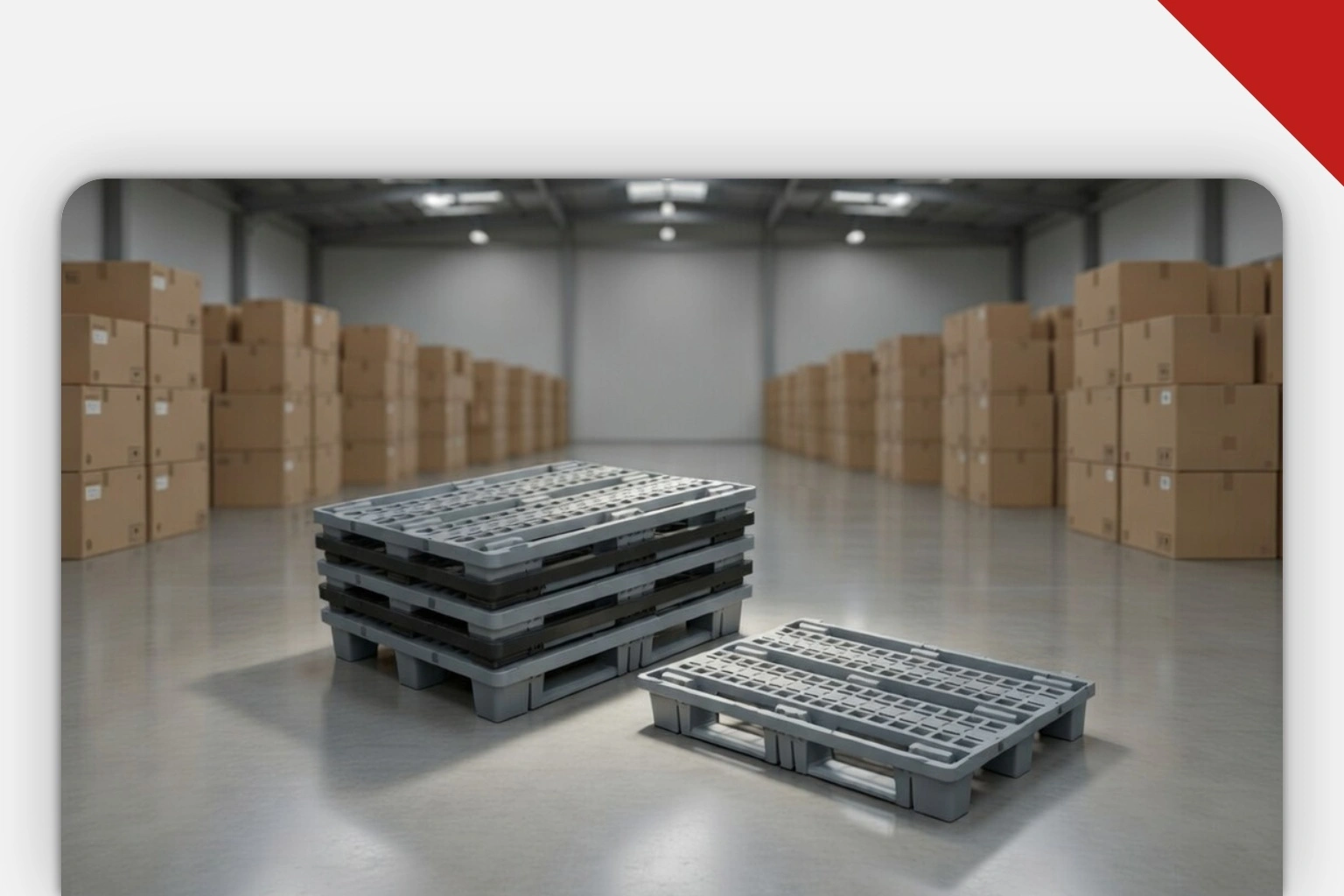 Вкладываемый поддон на лыжах — экономия до 57% складского пространства