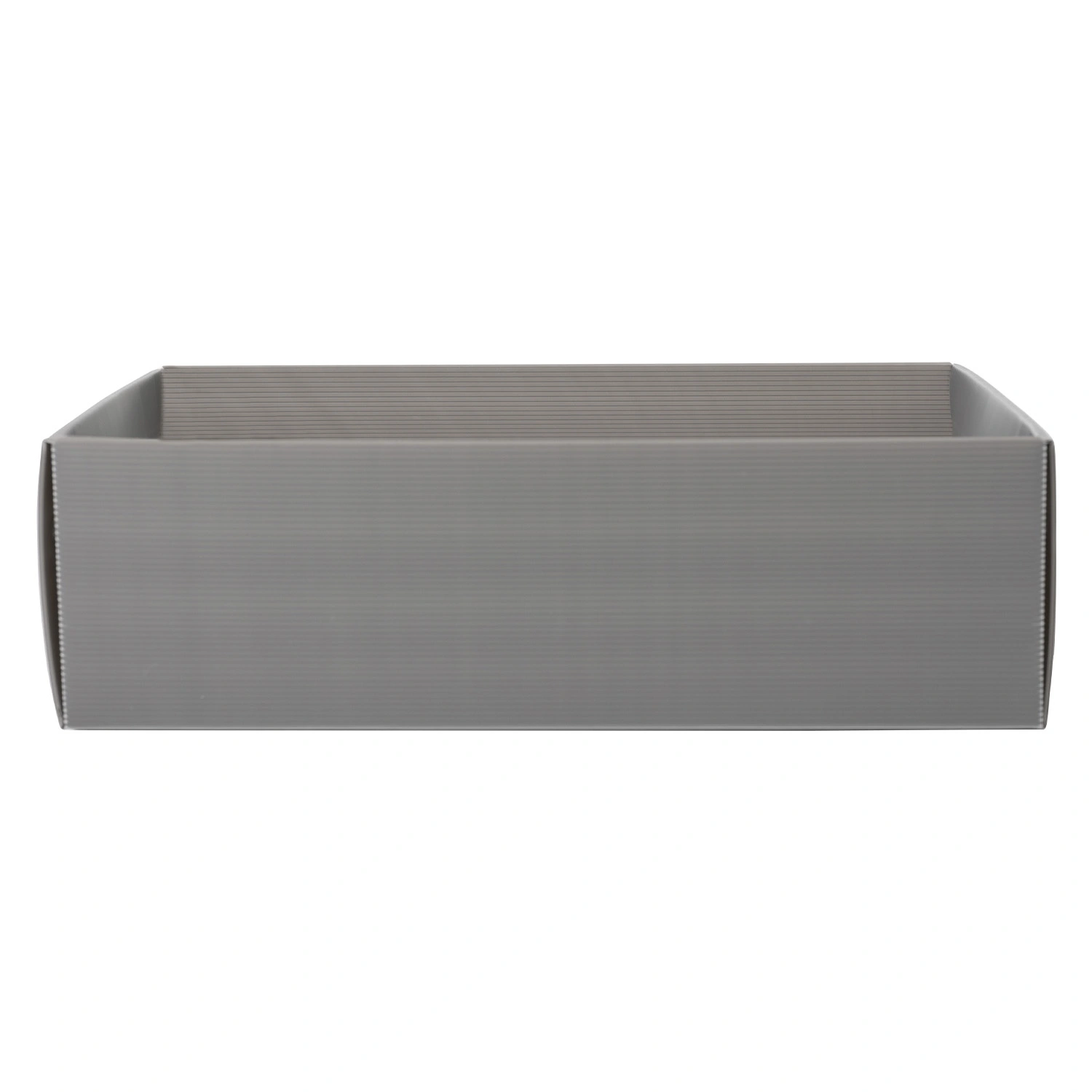 Лоток из сотового полипропилена (гофропластик) 500х430х150 мм iPlast серый самосборный со сплошными стенками и дном