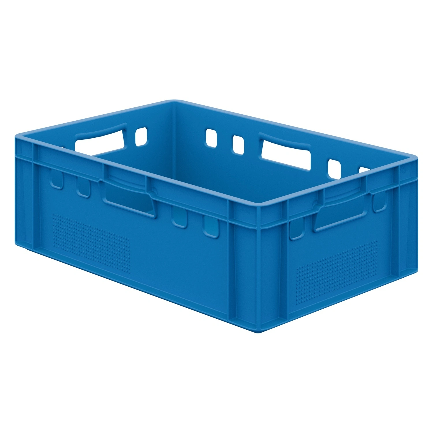 Пищевой ящик универсальный FK-6420 600х400х200 мм iPlast голубой ЭКО со сплошными стенками и дном