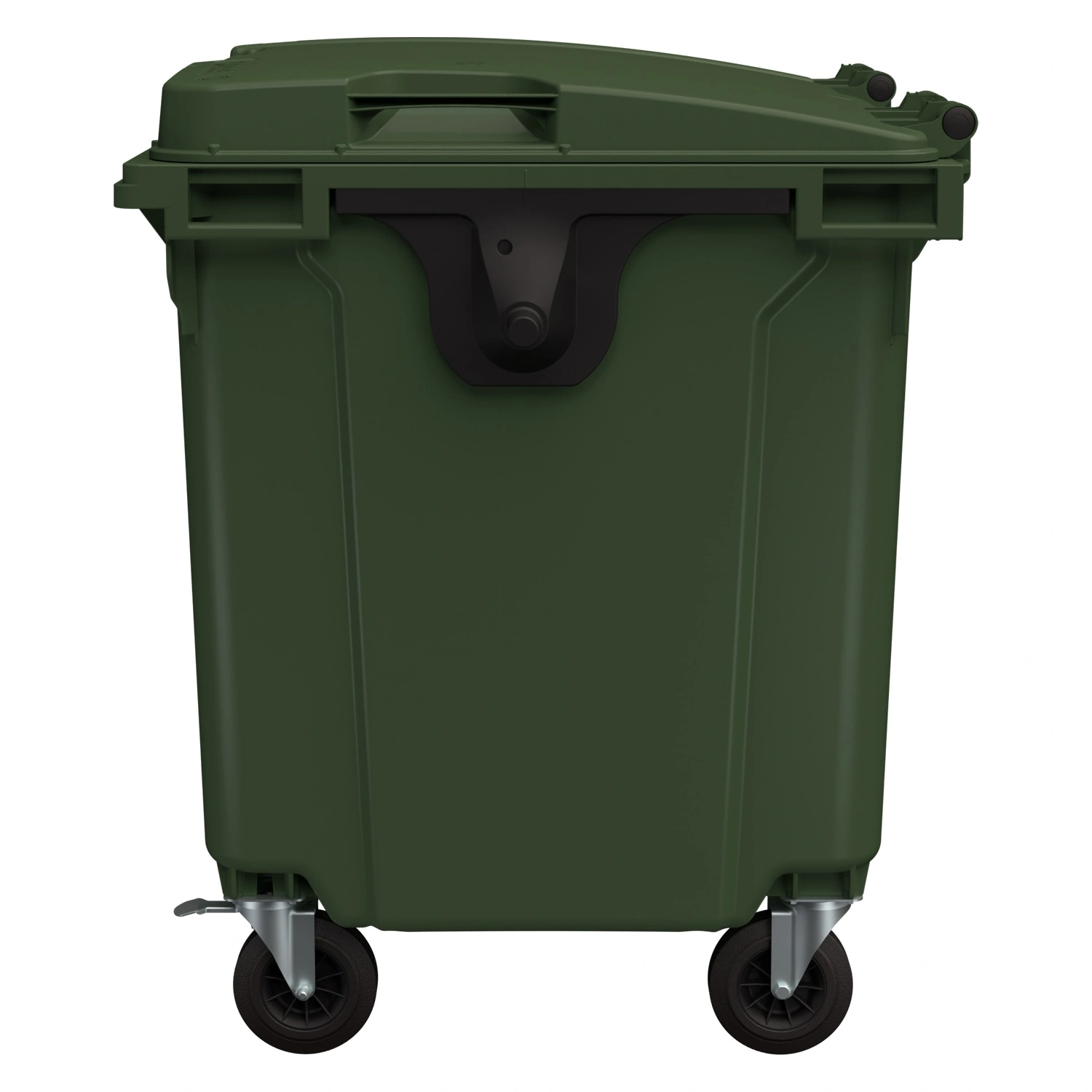 Мусорный контейнер 1100 л iPlast зелёный 4-колёсный с зелёной крышкой N1 (20.807.1)