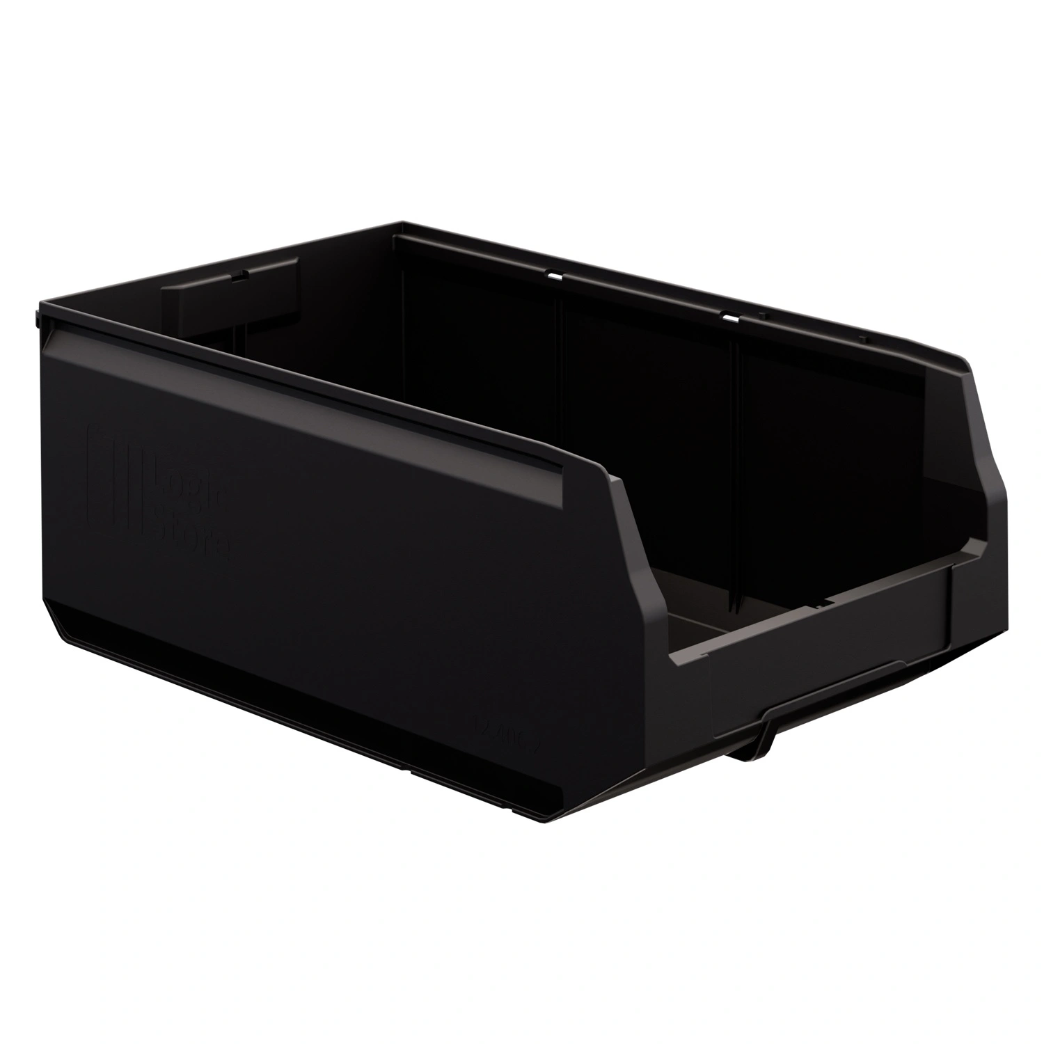 Складской лоток Logic Store 500х300х200 мм iPlast чёрный ЭКО с отверстиями для перегородок N2 (12.406.2)