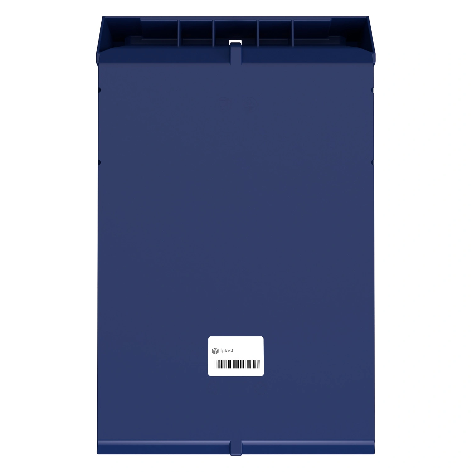 Складской лоток Logic Store 500х300х250 мм iPlast синий индиго с отверстиями для перегородок и наклейкой сбоку