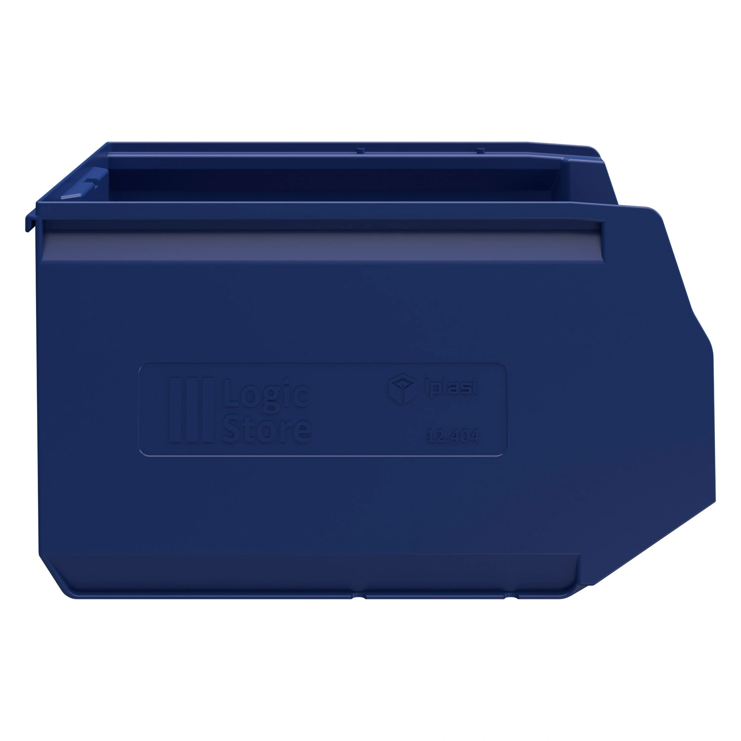 Складской лоток Logic Store 350x225x200 мм iPlast синий индиго с отверстиями для продольной перегородки