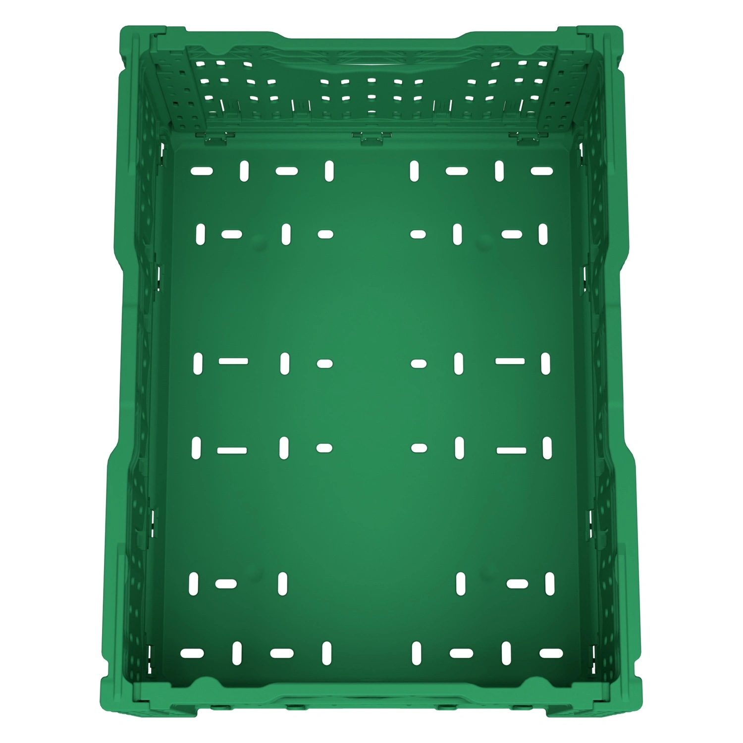 Складной ящик FC-4317 400х300х170 мм iPlast зелёный перфорированный