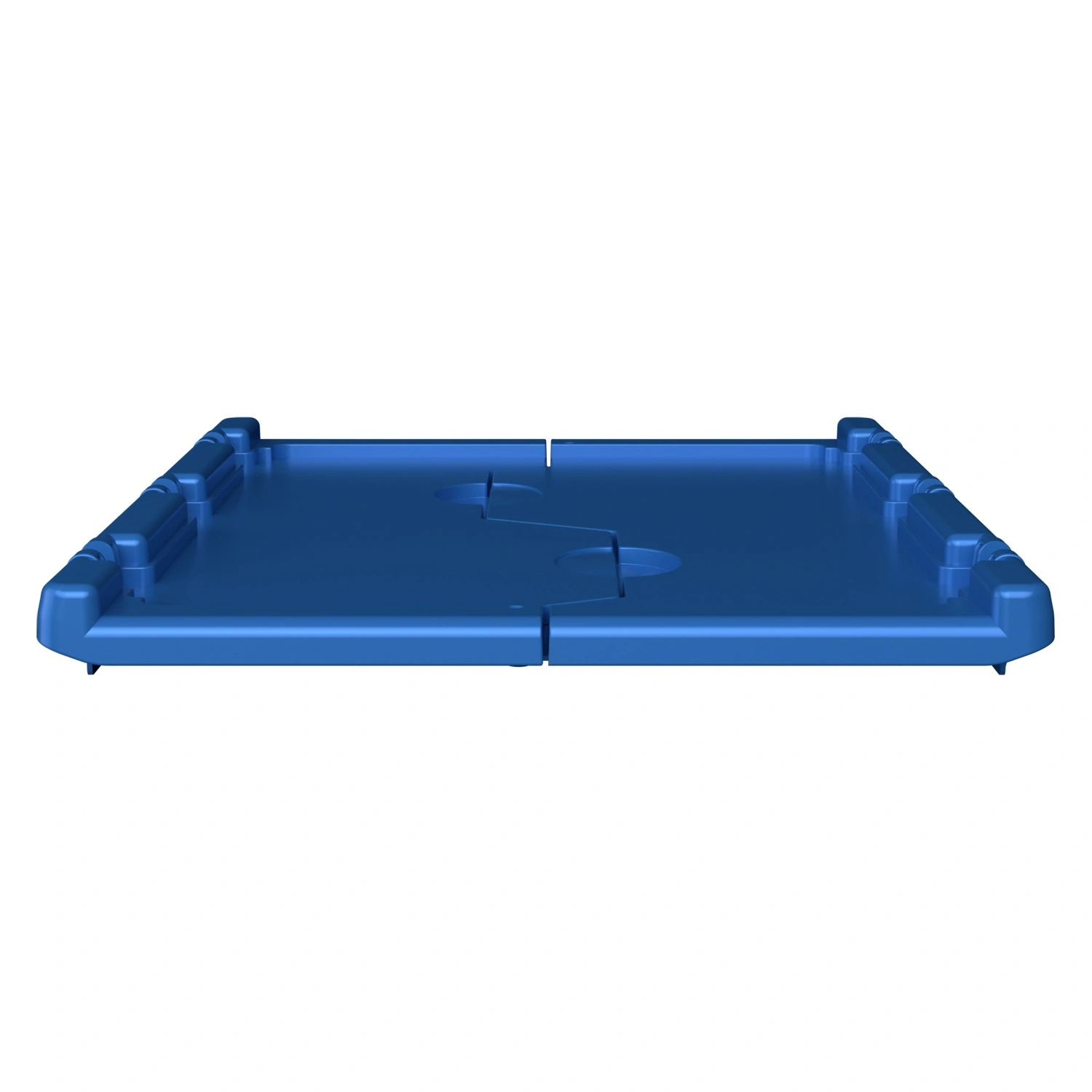 Крышка пластиковая LF-64 610х410 мм iPlast голубая распашная c осями для контейнера KV-6417, 6422, 6427