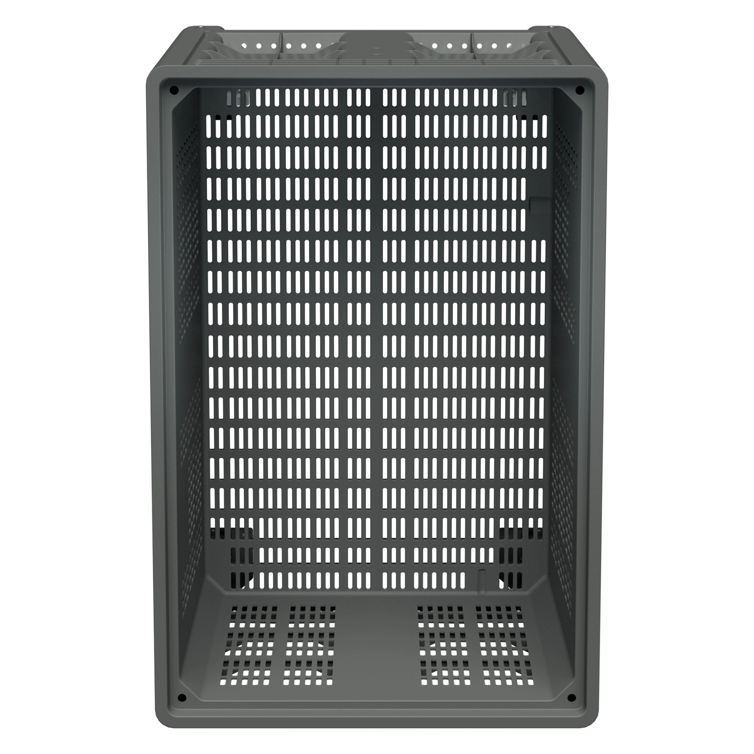 Большой контейнер 1200x800x920 мм iPlast iBOX светло-серый c перфорированными стенками и дном, на колёсах