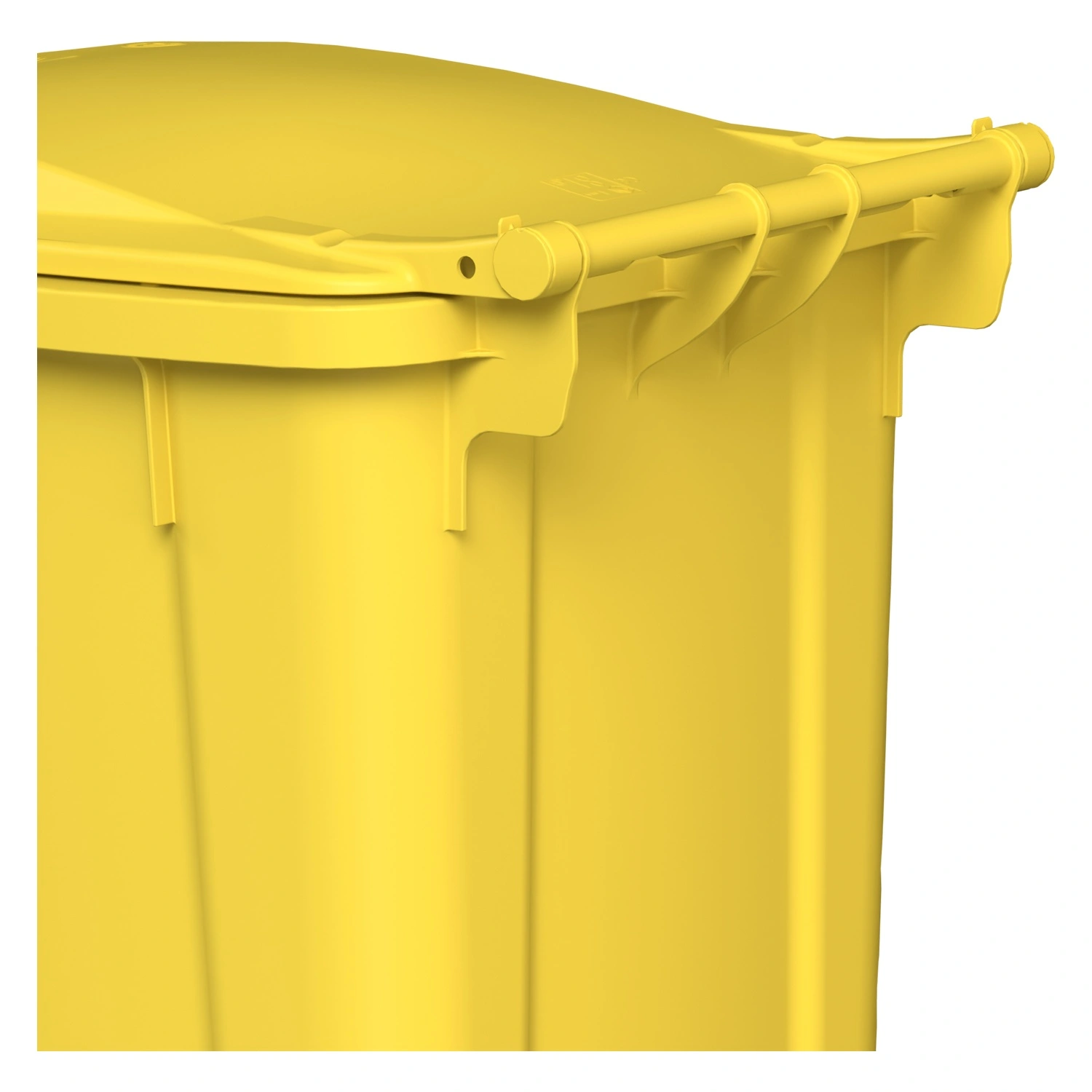 Мусорный контейнер 240 л iPlast жёлтый 2-колёсный (д. 200 мм) с жёлтой крышкой NEW (20.808)
