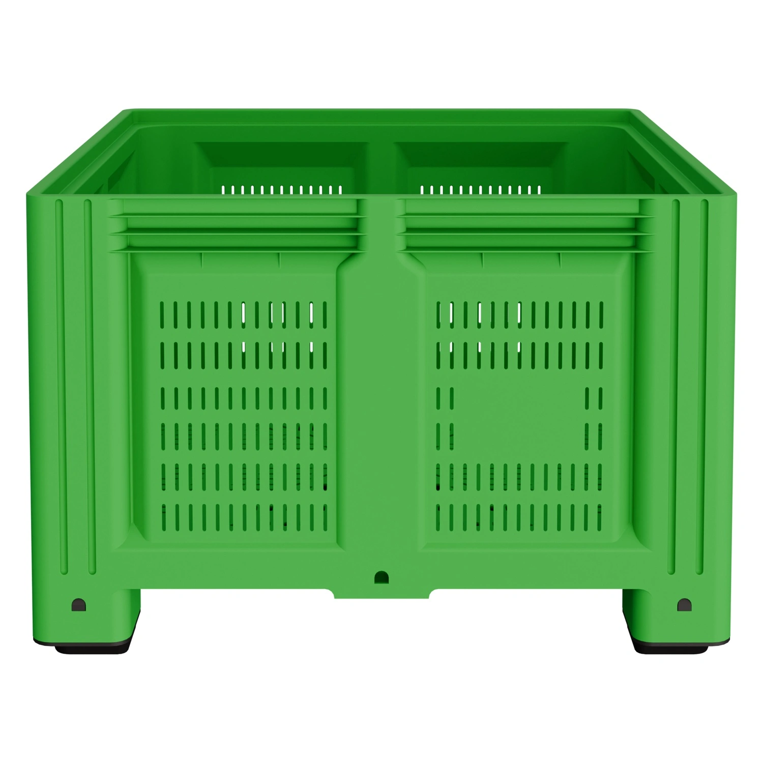 Большой контейнер 1130x1130x760 мм iPlast iBOX салатовый c перфорированными стенками и дном, на ножках