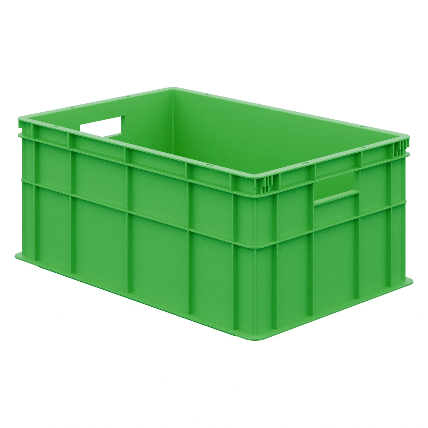Пищевой ящик универсальный 600х400х259 мм iPlast салатовый ЭКО со сплошными стенками и дном