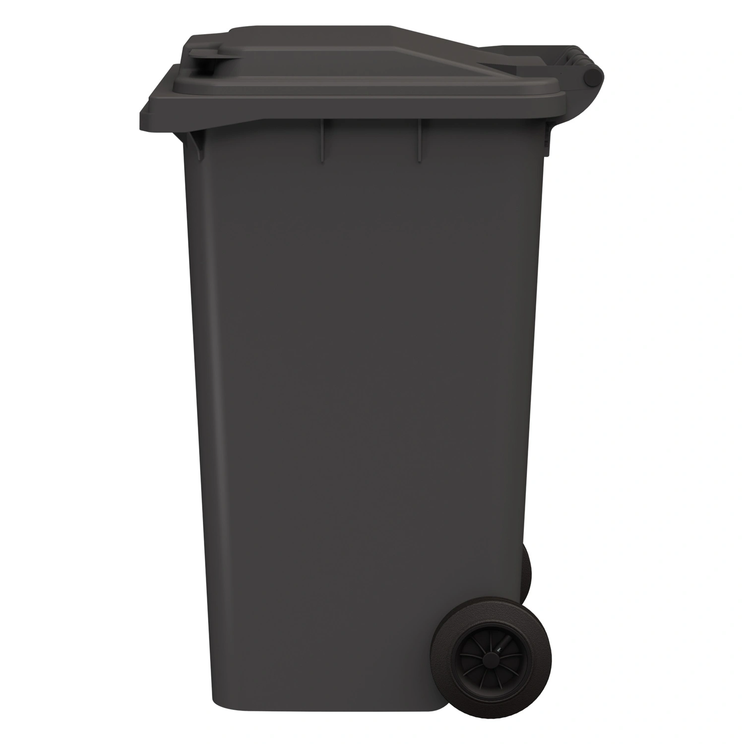 Мусорный контейнер 240 л iPlast серый 2-колёсный (д. 200 мм) с серой крышкой