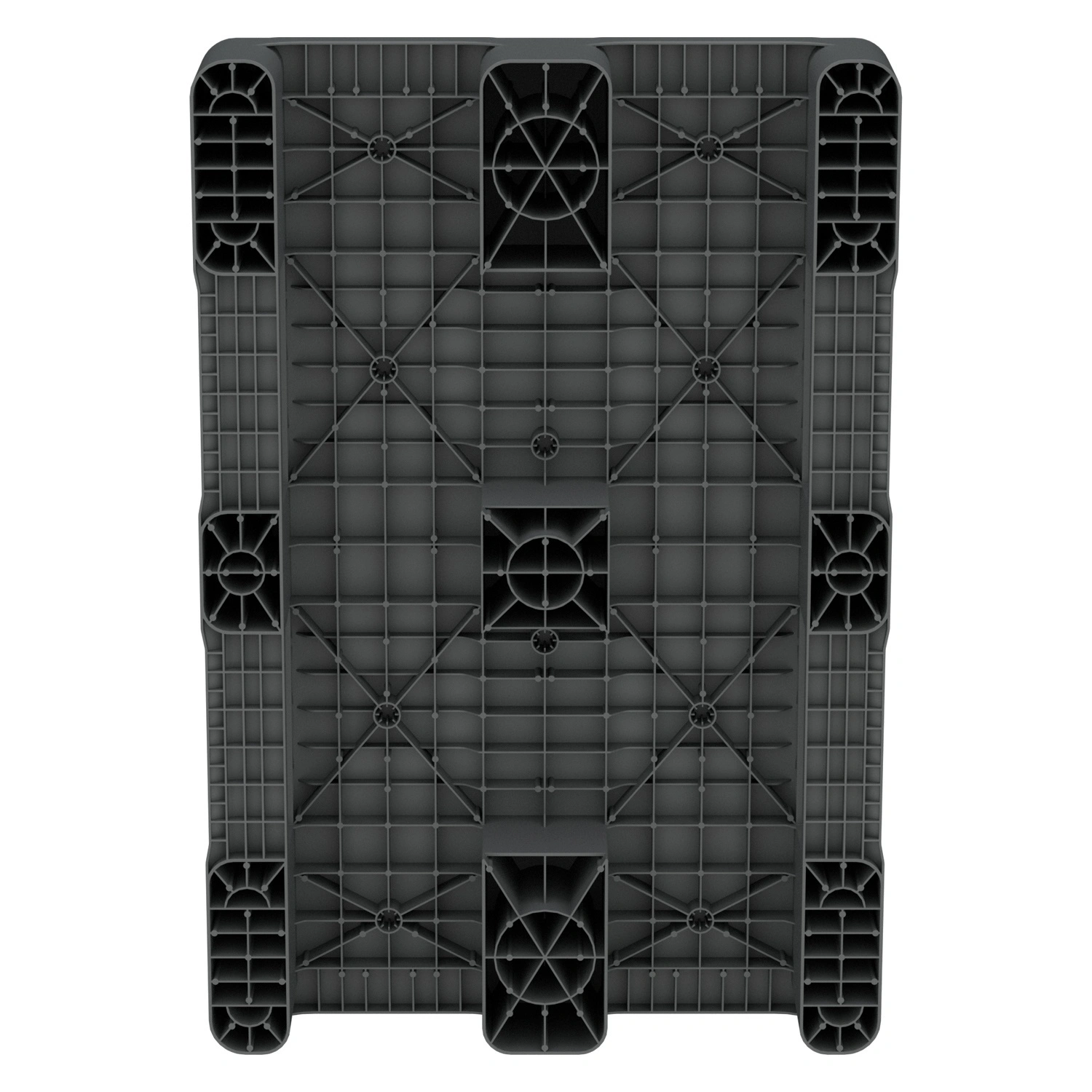 Пластиковый паллет 1200х800х150 мм iPlast серый сплошной на 2 полозьях с бортиком