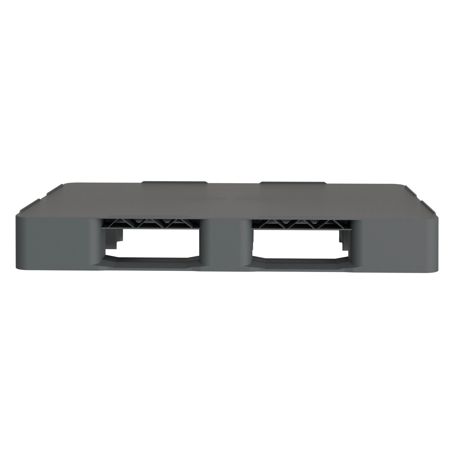 Пластиковый паллет 1200х800х150 мм iPlast серый сплошной на 2 полозьях с бортиком