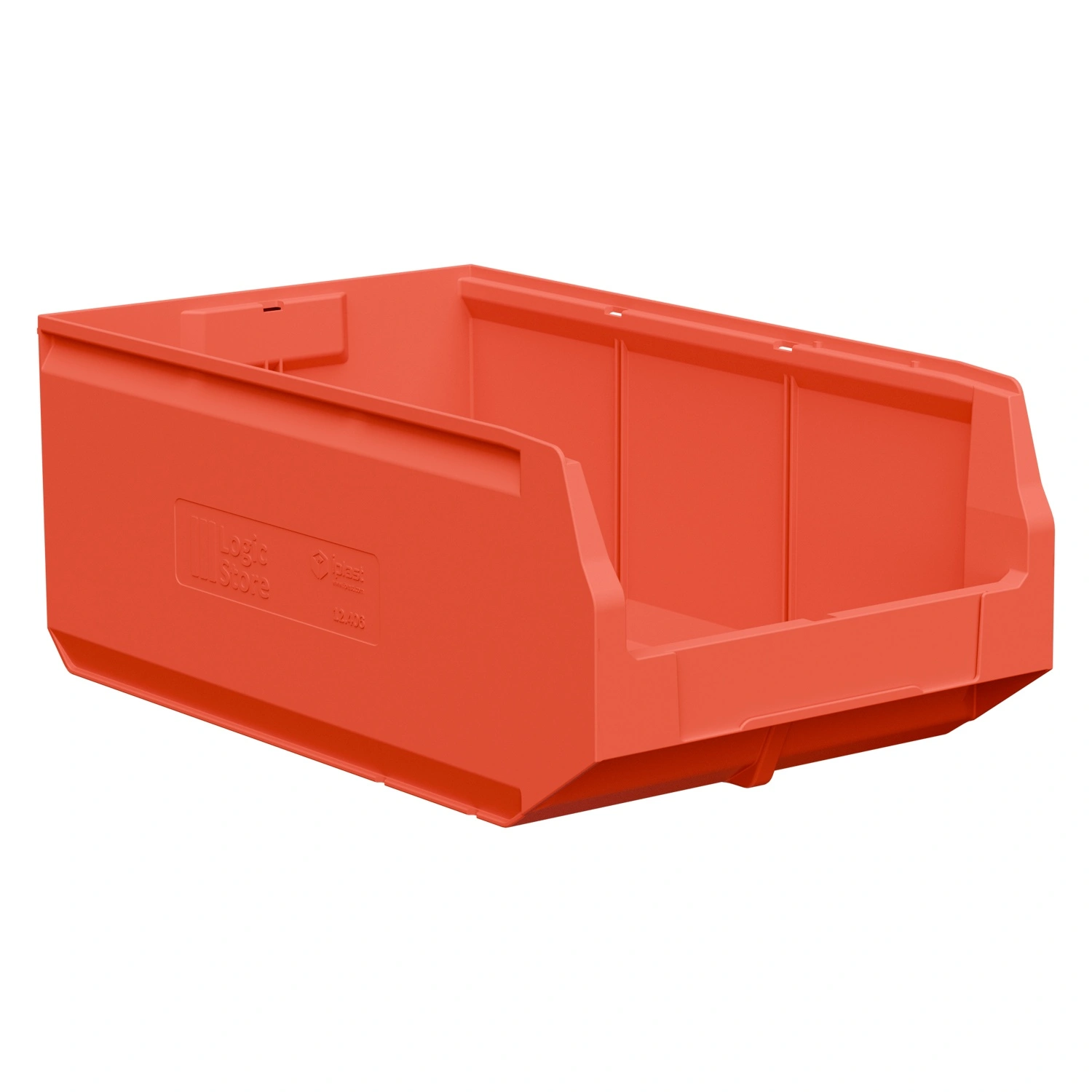 Складской лоток Logic Store 500х300х200 мм iPlast красный с отверстиями для перегородок N1 (12.406.1)