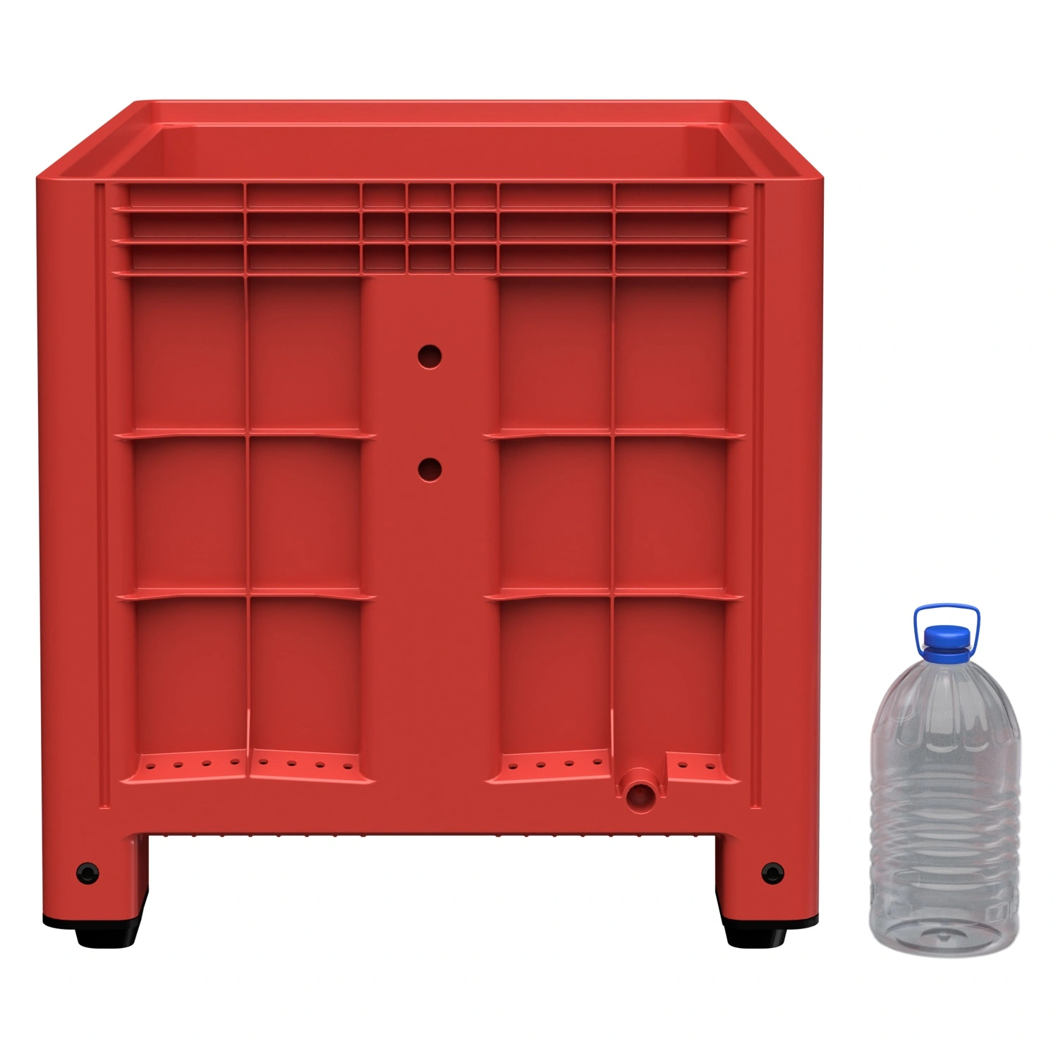 Большой контейнер 1200x800x800 мм iPlast iBOX красный со сплошными стенками и дном, на ножках Большой контейнер 1200x800x800 мм iPlast iBOX красный со сплошными стенками и дном, на ножках