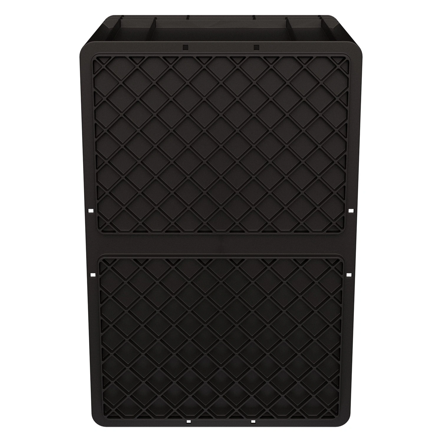 Евроконтейнер ЕС-6432.4 600х400х320 мм iPlast чёрный ЭКО с усиленным дном, закрытыми ручками