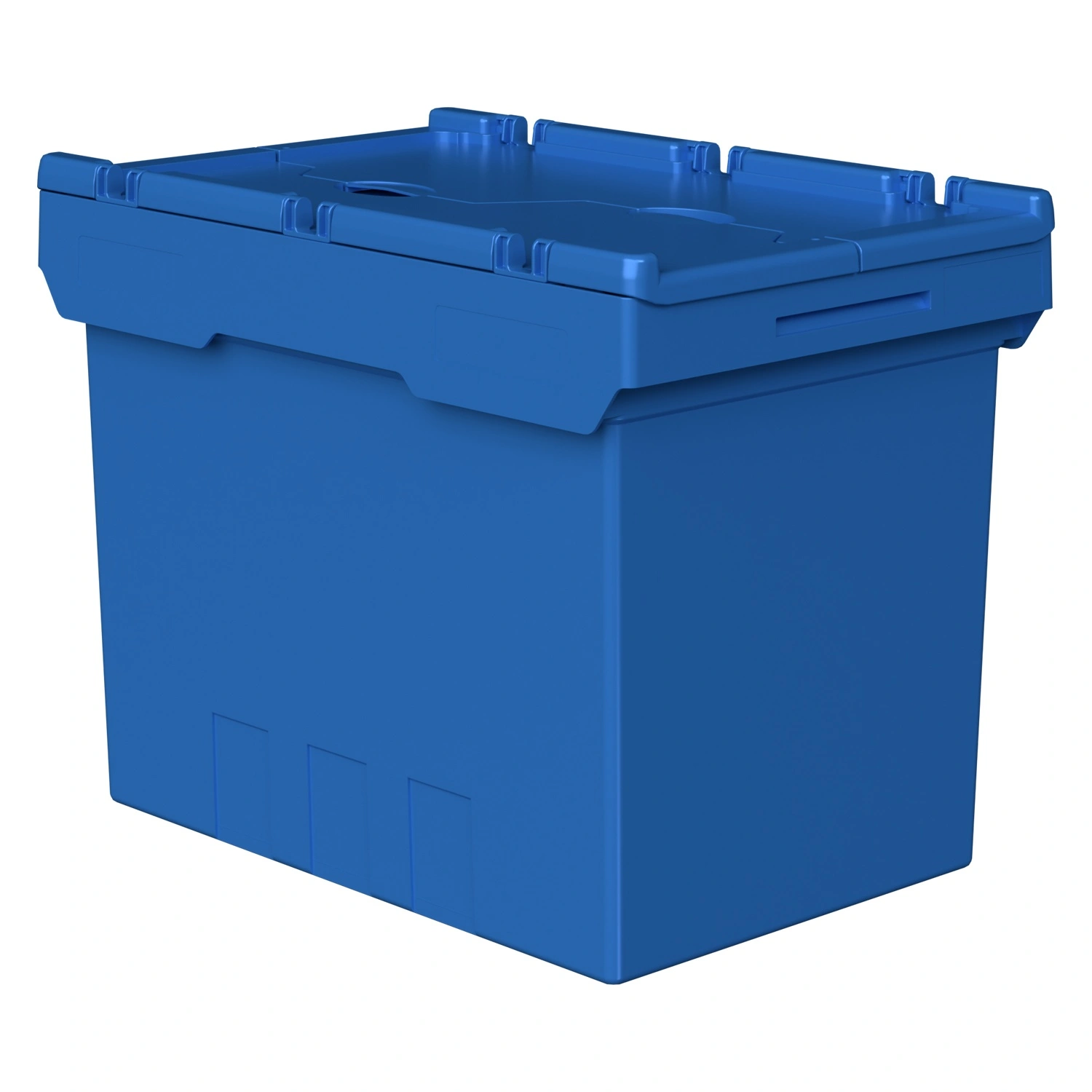 Вкладываемый контейнер INSTORE KV-6442 600х400х420 мм iPlast голубой со сплошным дном и распашной крышкой
