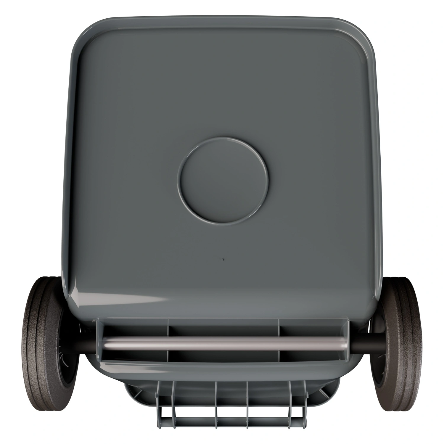 Мусорный контейнер 240 л iPlast серый 2-х колёсный (д. 200 мм) с серой крышкой