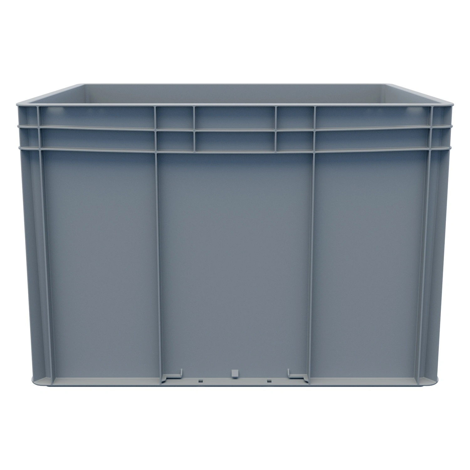 Евроконтейнер ЕС-6442.2 600х400х420 мм iPlast светло-серый со сплошным дном и закрытыми ручками