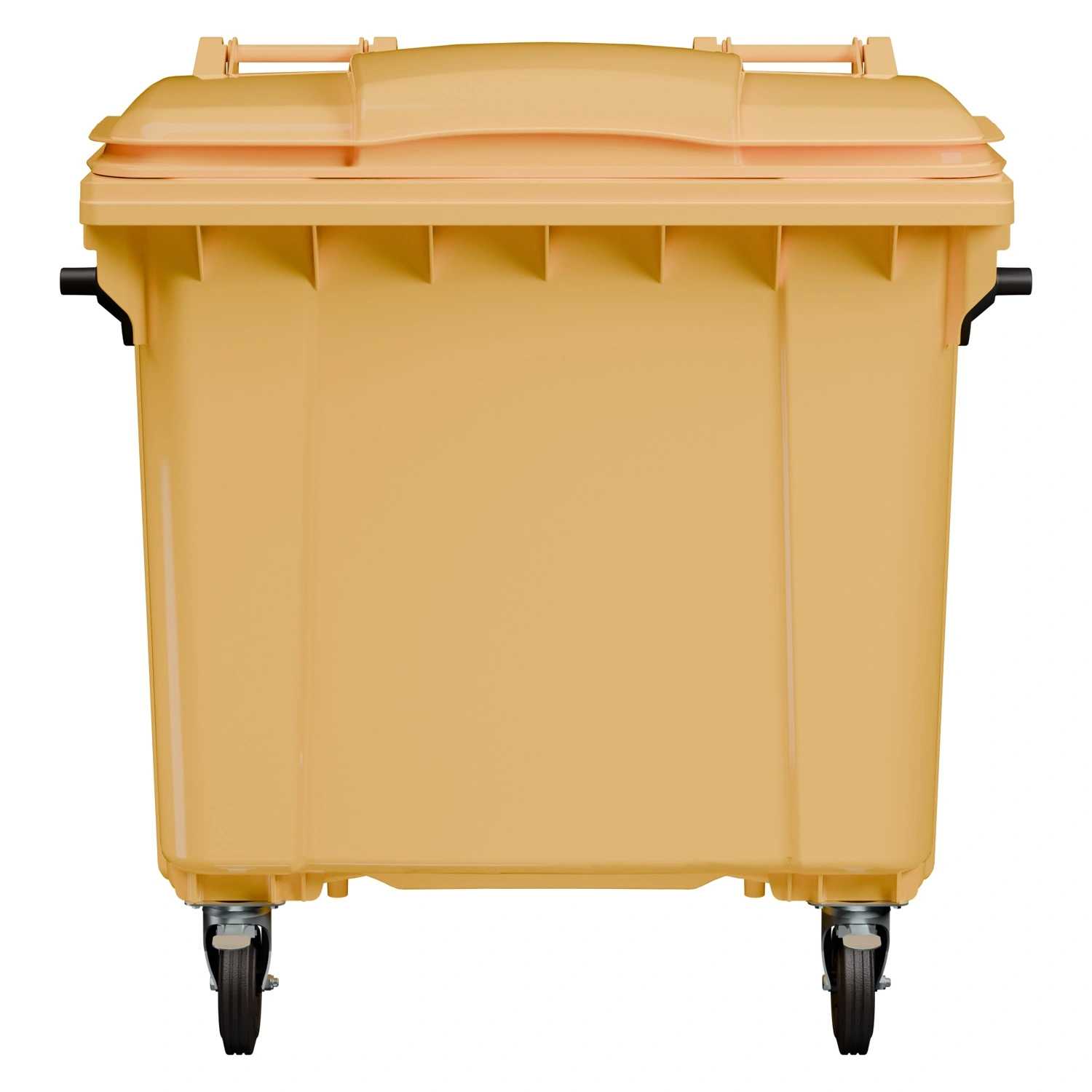 Мусорный контейнер 1100 л iPlast жёлтый 4-колёсный с жёлтой крышкой N2 (20.807.2)