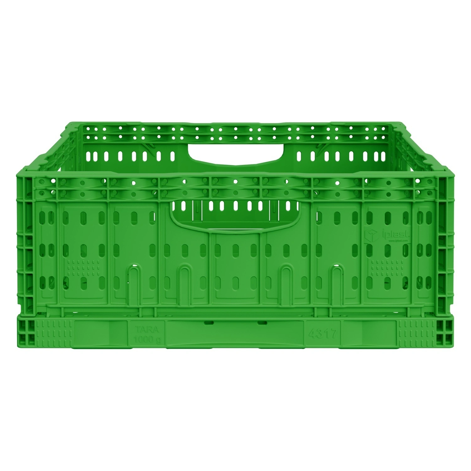 Складной ящик FC-4317 400х300х170 мм iPlast салатовый перфорированный