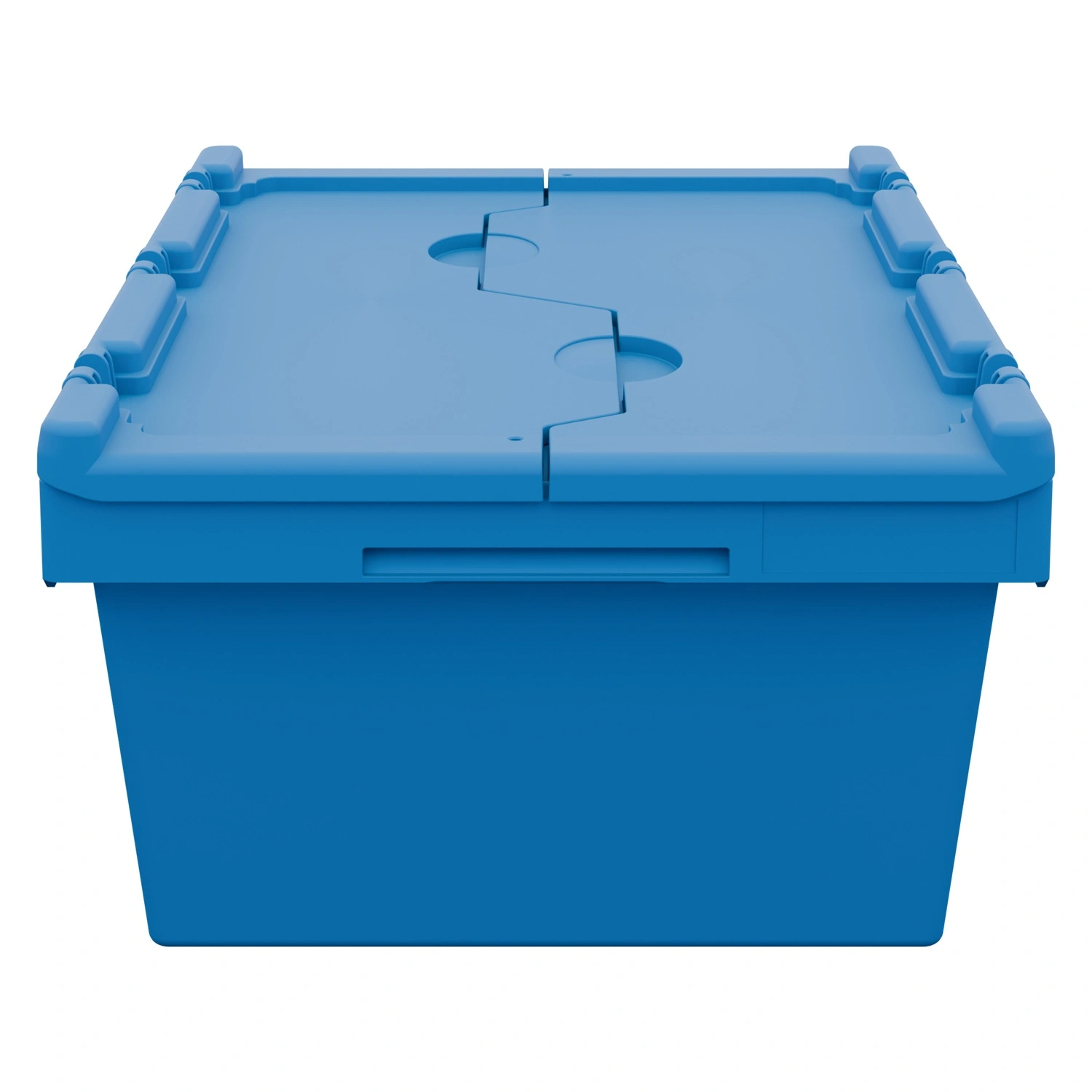 Вкладываемый контейнер INSTORE KV-6422 600х400х245 мм iPlast голубой со сплошным дном и распашной крышкой