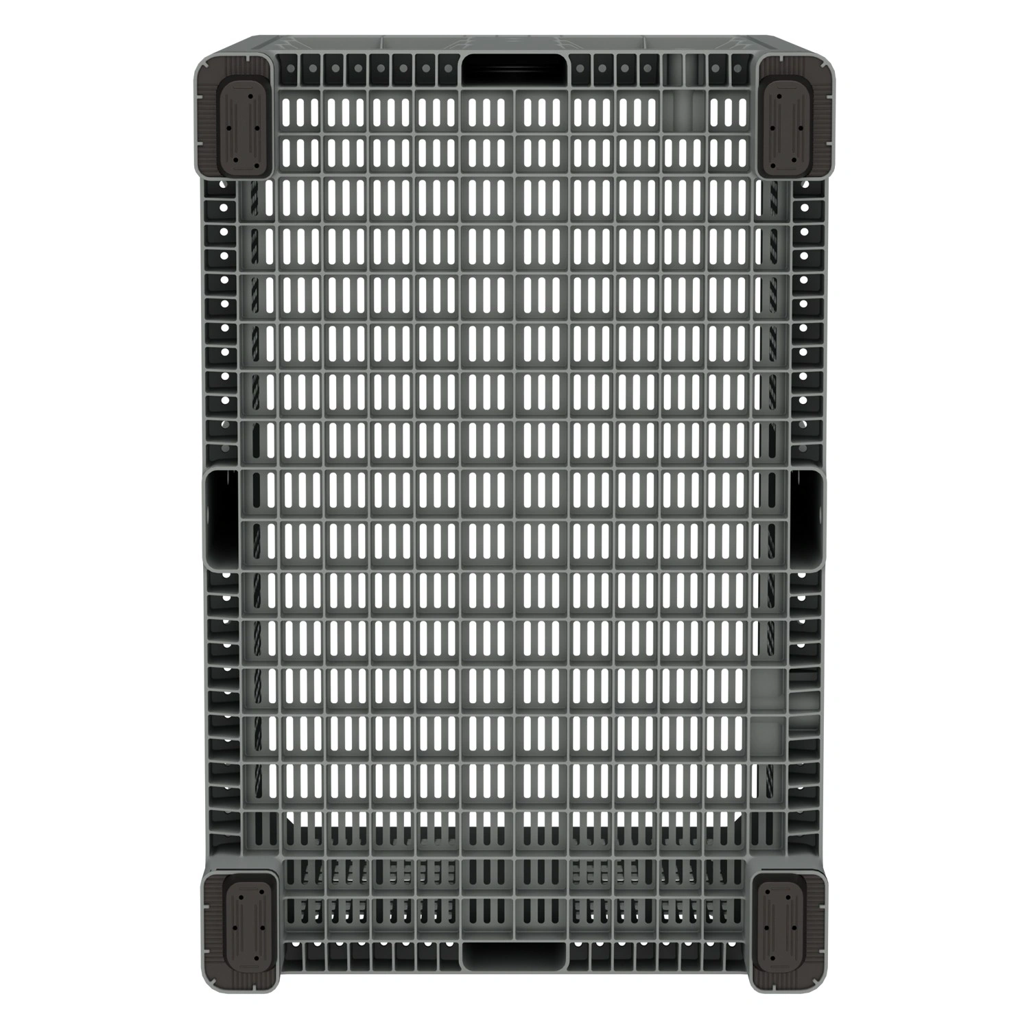 Большой контейнер 1200x800x800 мм iPlast iBOX светло-серый c перфорированными стенками и дном, на ножках