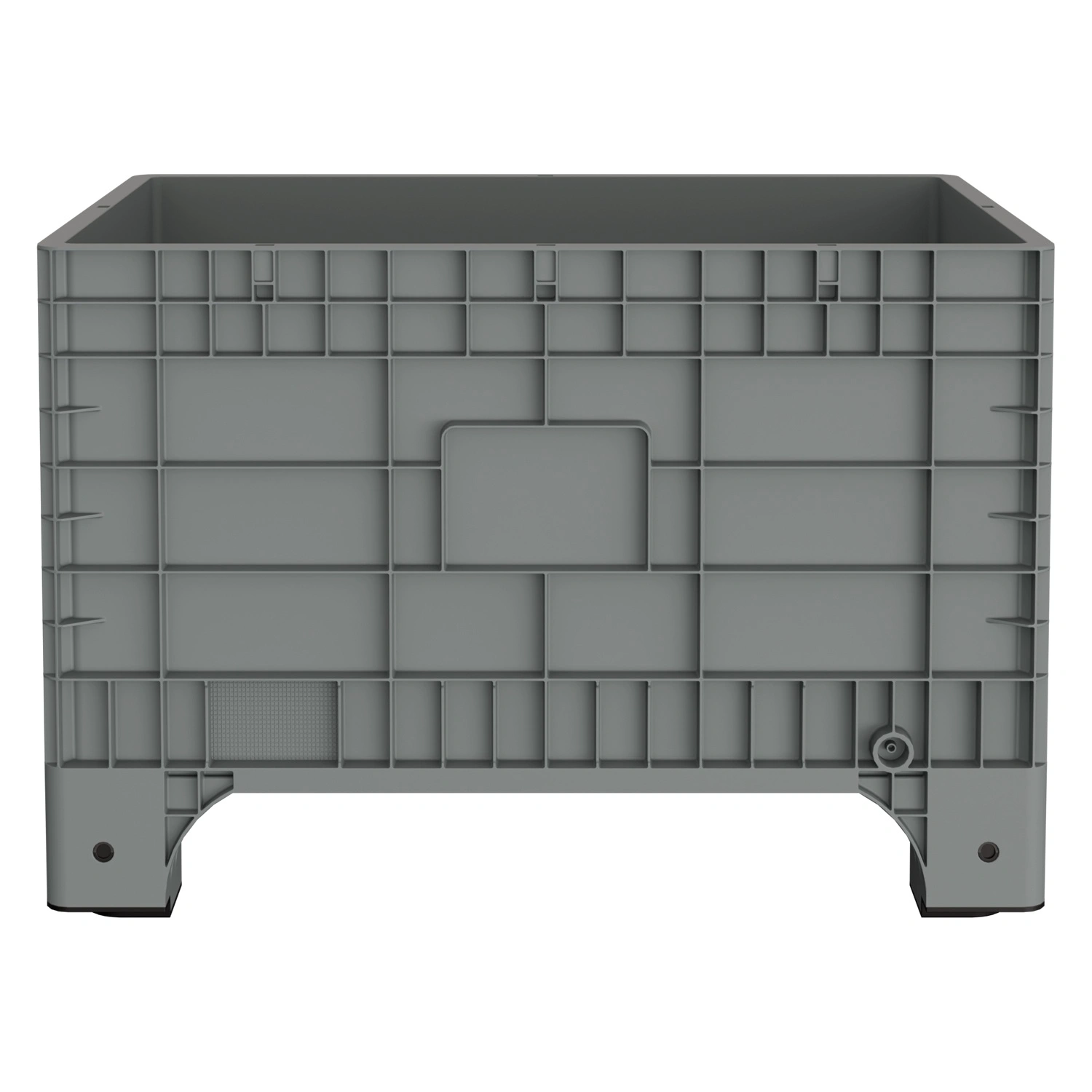 Большой контейнер 1020x640x675 мм iPlast iBOX светло-серый со сплошными стенками и дном, на ножках